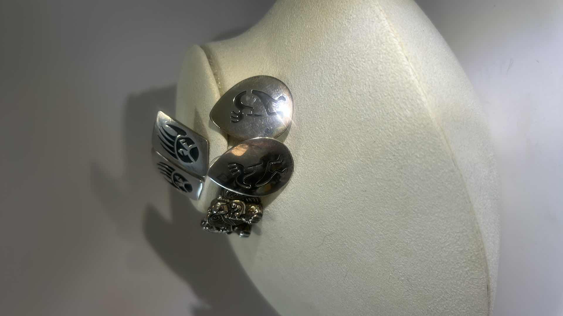 Photo 1 of FINE JEWELRY- 3 PAIRS .925 STERLING SILVER PIERCED EARRINGS