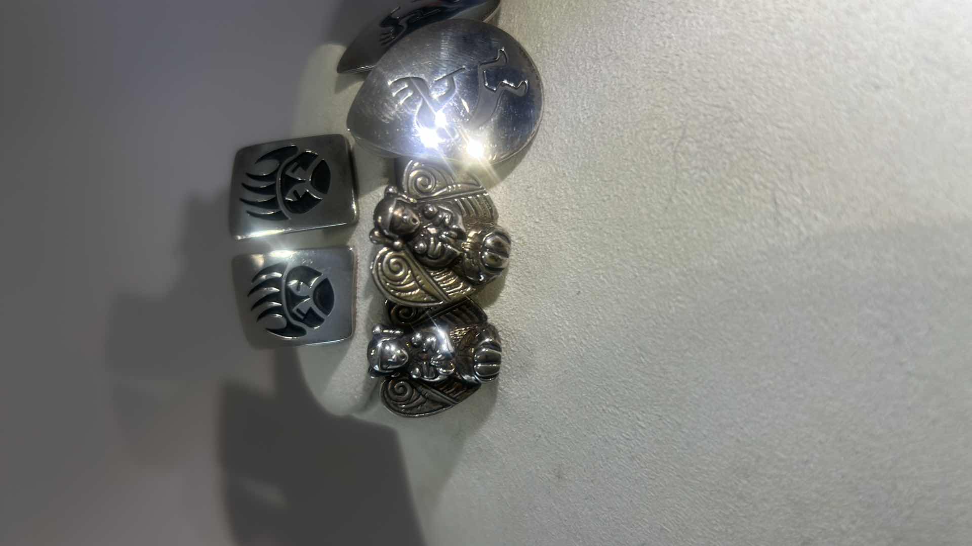 Photo 1 of FINE JEWELRY- 3 PAIRS .925 STERLING SILVER PIERCED EARRINGS