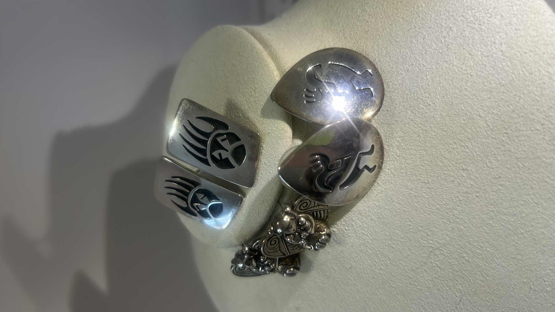 Photo 1 of FINE JEWELRY- 3 PAIRS .925 STERLING SILVER PIERCED EARRINGS