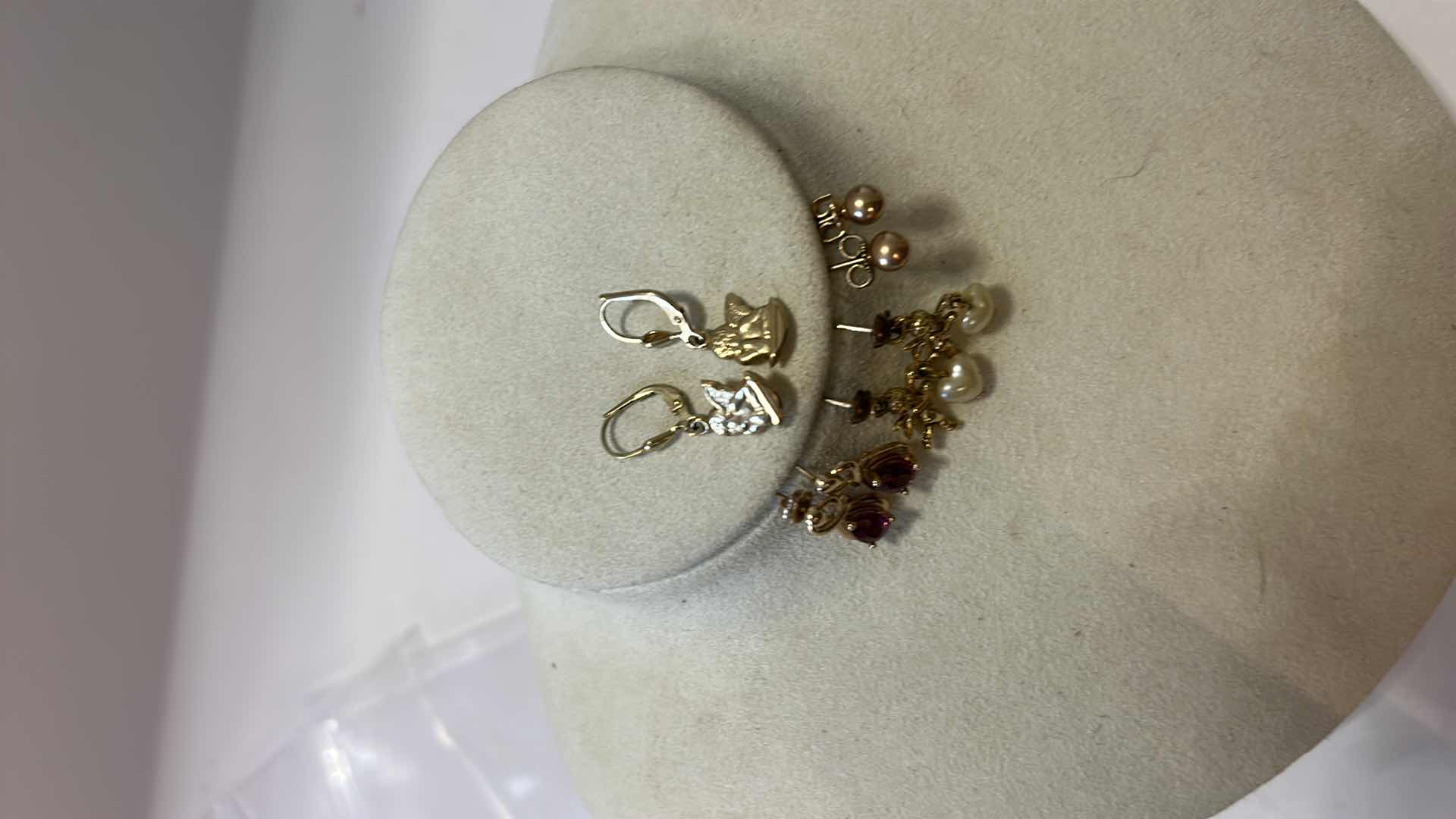 Photo 1 of 4 PAIRS TINY PIERCED EARRINGS (GOLD AND GOLD FILLED)