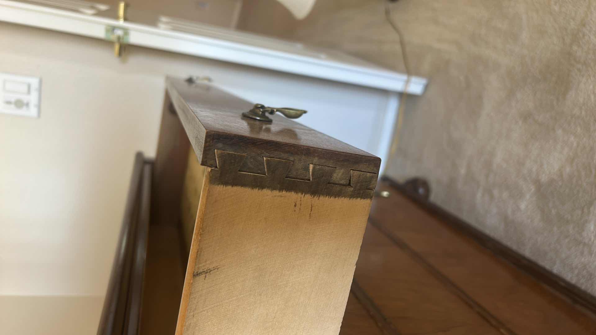 Photo 1 of VINTAGE WOOD SHOWERS FURNITURE 1668 TONGUE AND GROOVE DRESSER
40” x 19” x H34”