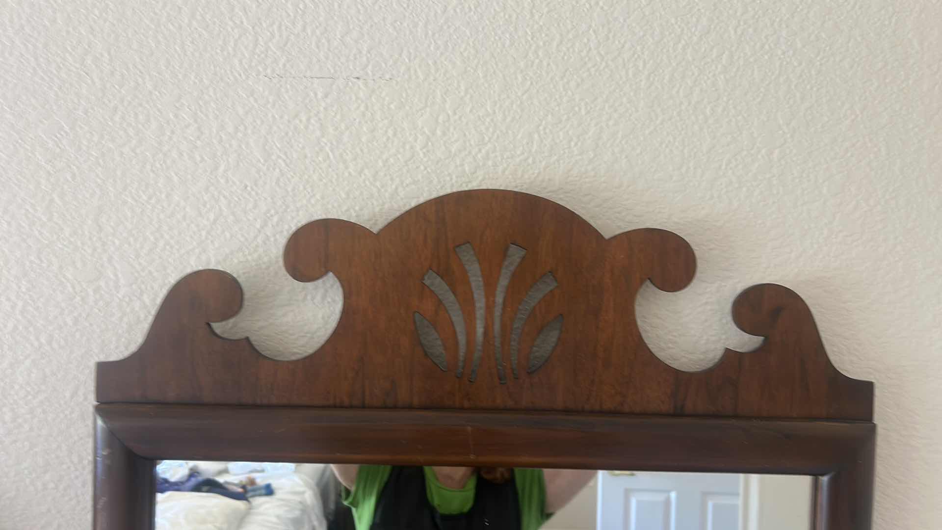 Photo 1 of VINTAGE WOOD FRAMED MIRROR 24.75” X 36”