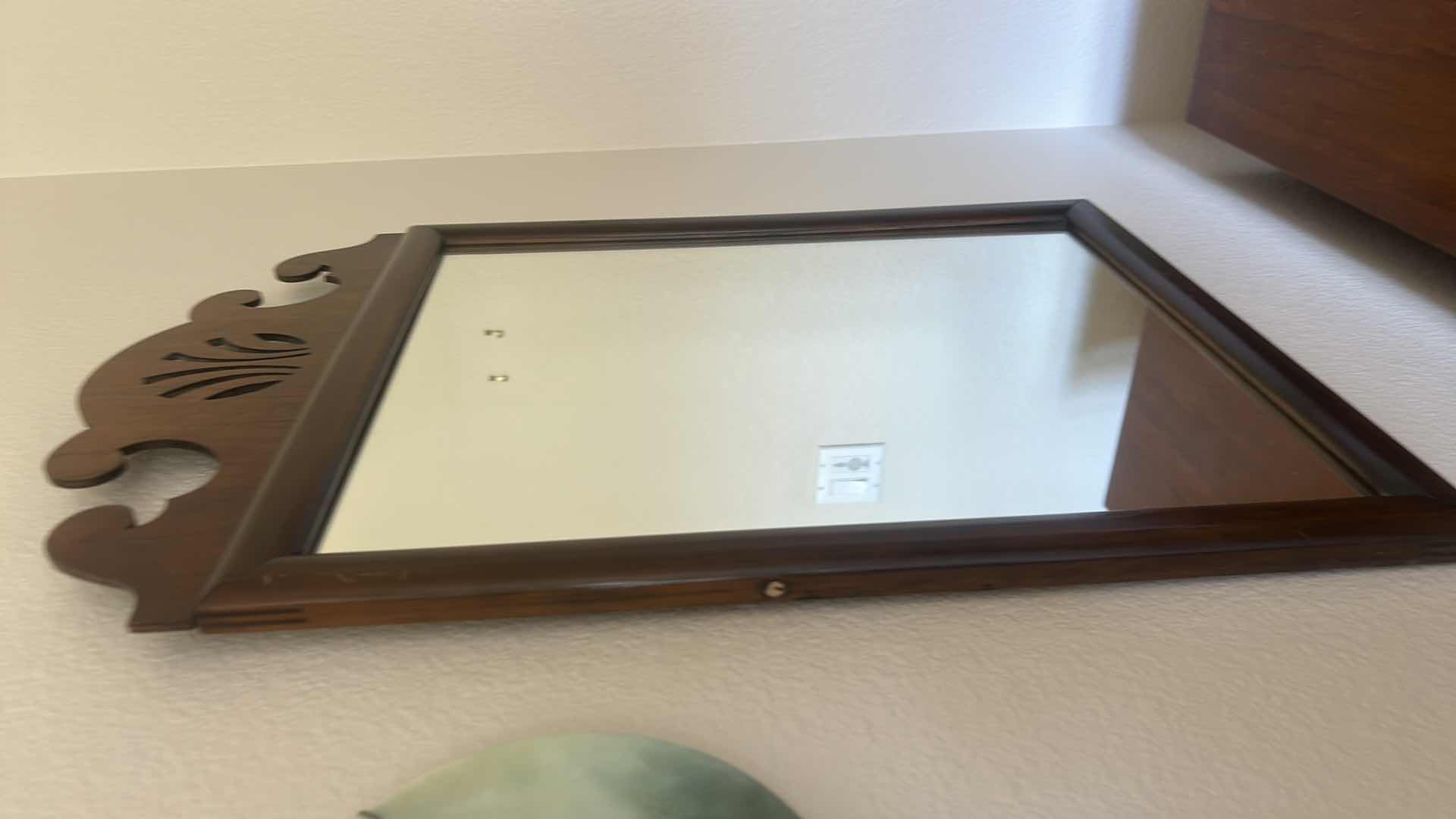 Photo 1 of VINTAGE WOOD FRAMED MIRROR 24.75” X 36”