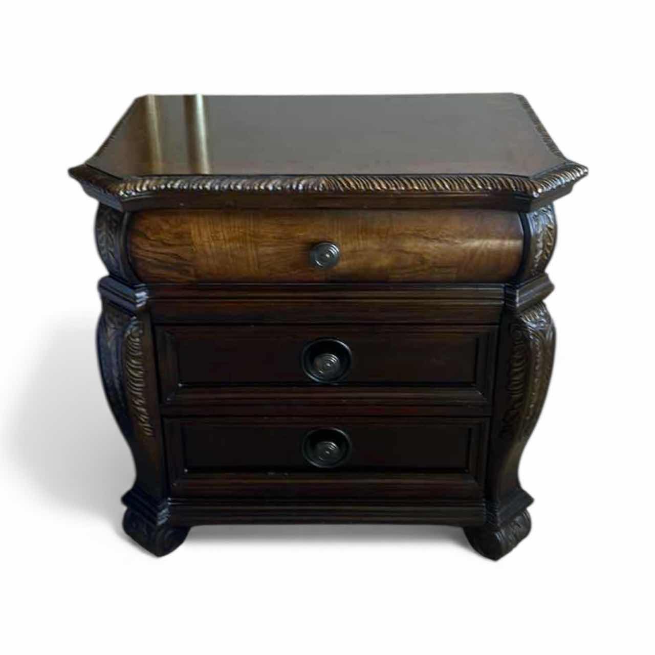 Photo 1 of TRADITIONAL STYLE WOOD NIGHTSTAND IN EXPRESSO/CHERRY FINISH. 32 1/2” x 20” x H29”