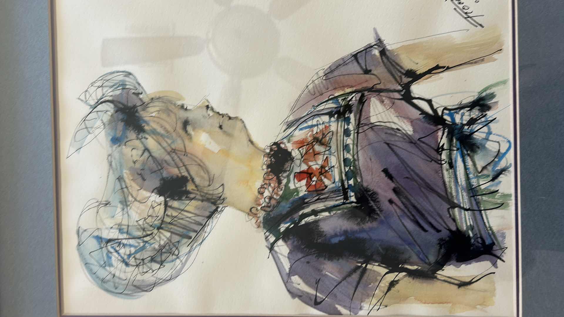 Photo 1 of SILVER FRAMED WOOD, WATERCOLOR SIGNED ARTWORK  18.75”  X H22 1/2”