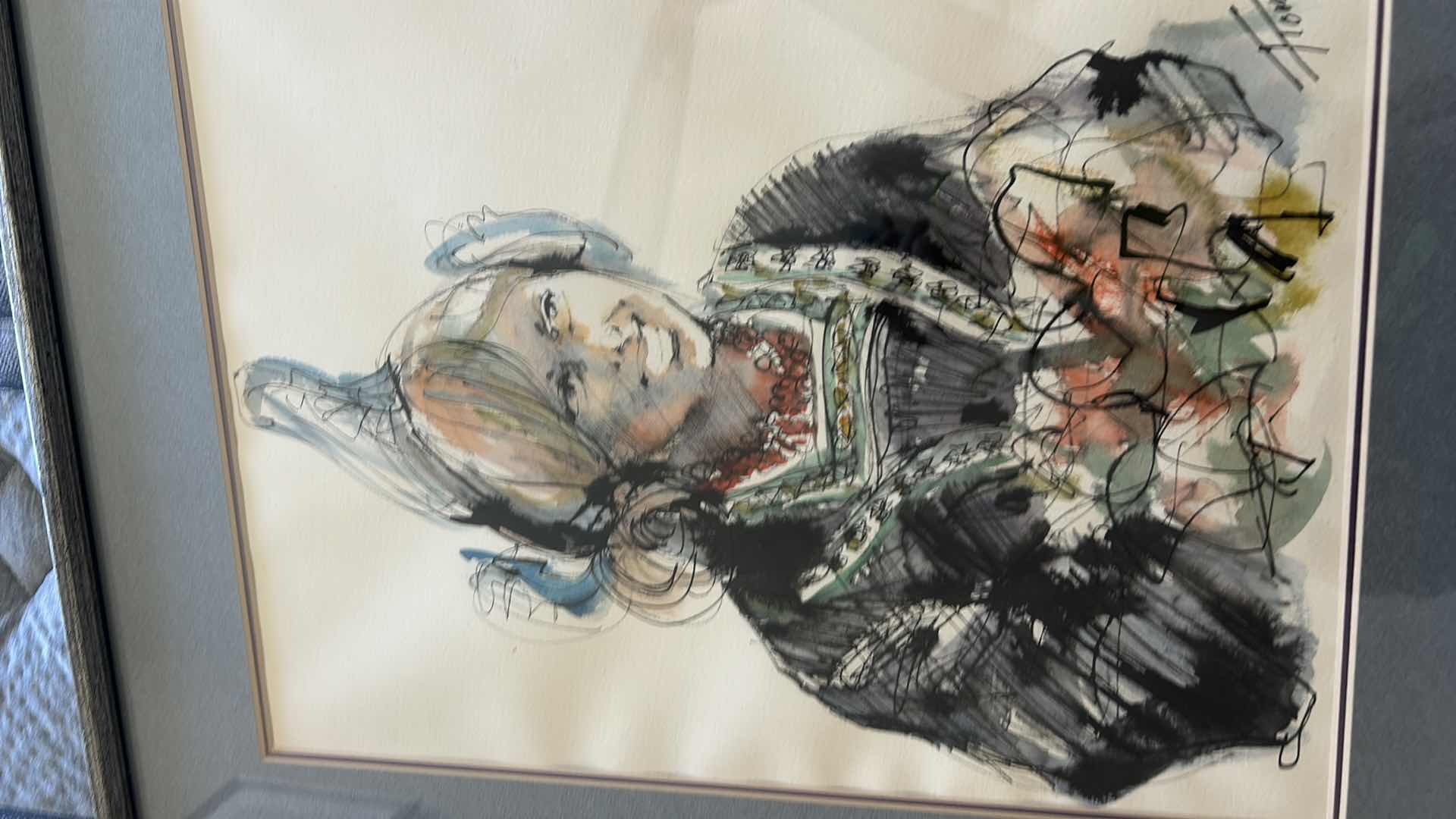 Photo 1 of SILVER FRAMED WOOD, WATERCOLOR SIGNED ARTWORK  18.75”  X H22 1/2”