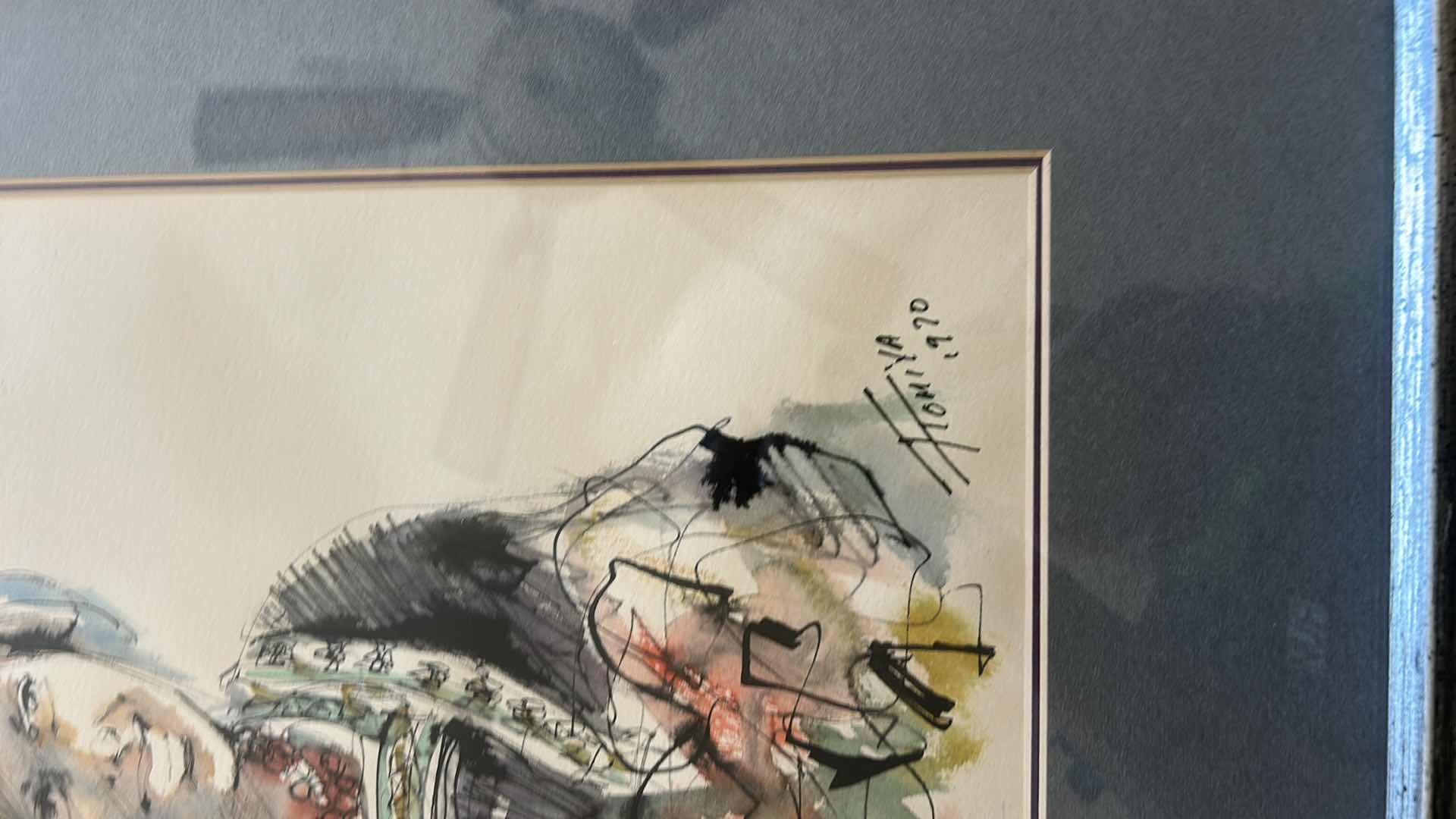 Photo 1 of SILVER FRAMED WOOD, WATERCOLOR SIGNED ARTWORK  18.75”  X H22 1/2”