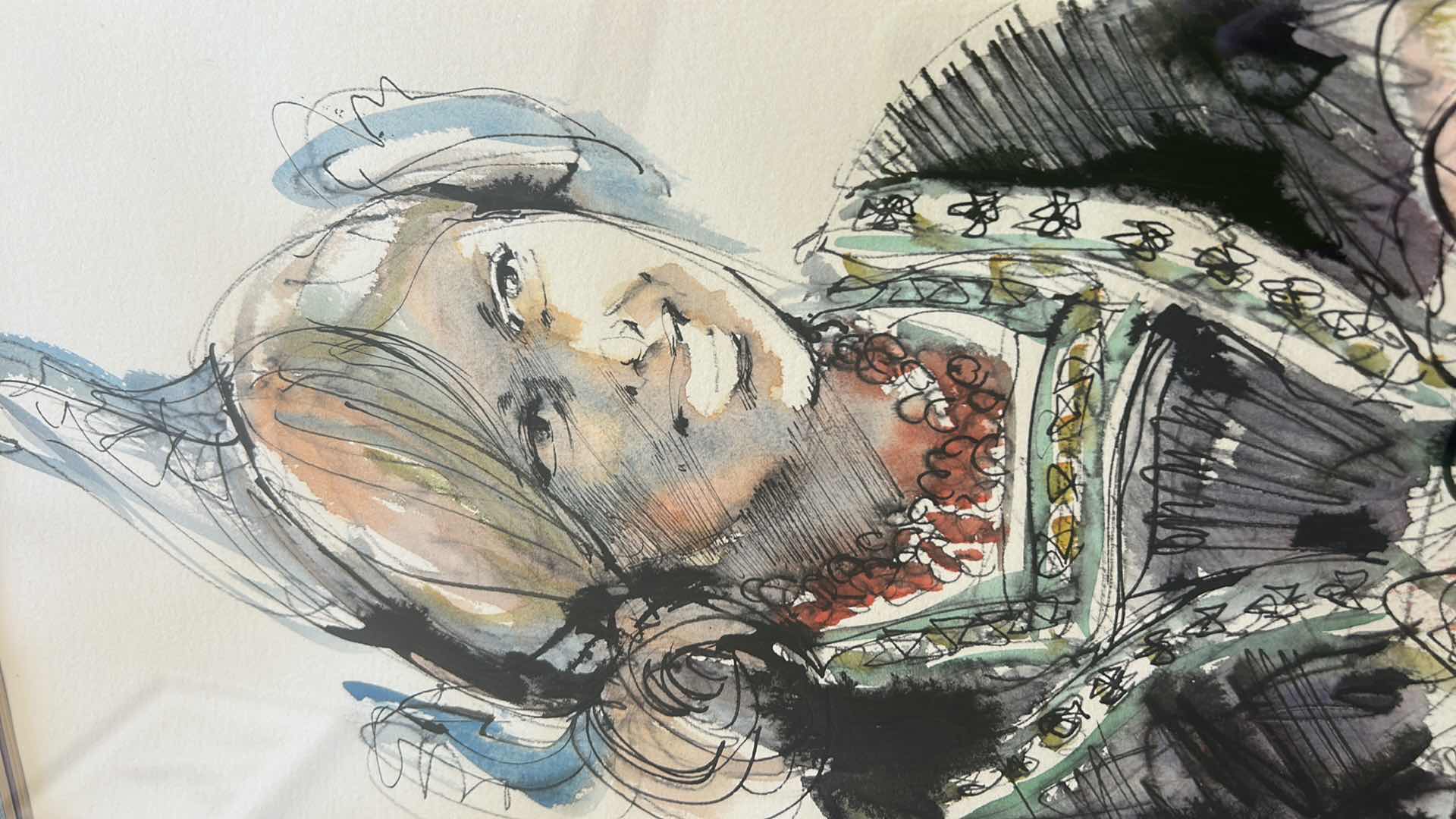 Photo 1 of SILVER FRAMED WOOD, WATERCOLOR SIGNED ARTWORK  18.75”  X H22 1/2”