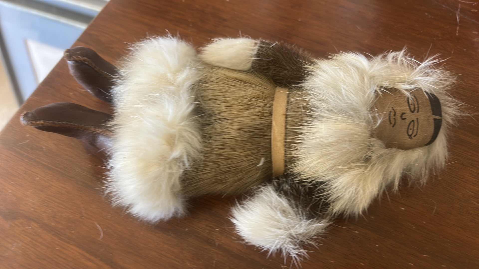 Photo 1 of VINTAGE INUIT OR ESKIMO DOLL,  HANDMADE WITH REAL FUR AND LEATHER OR HIDE ELEMENTS, REPRESENTING TRADITIONAL NATIVE ALASKAN OR CANADIAN CULTURE. H9”