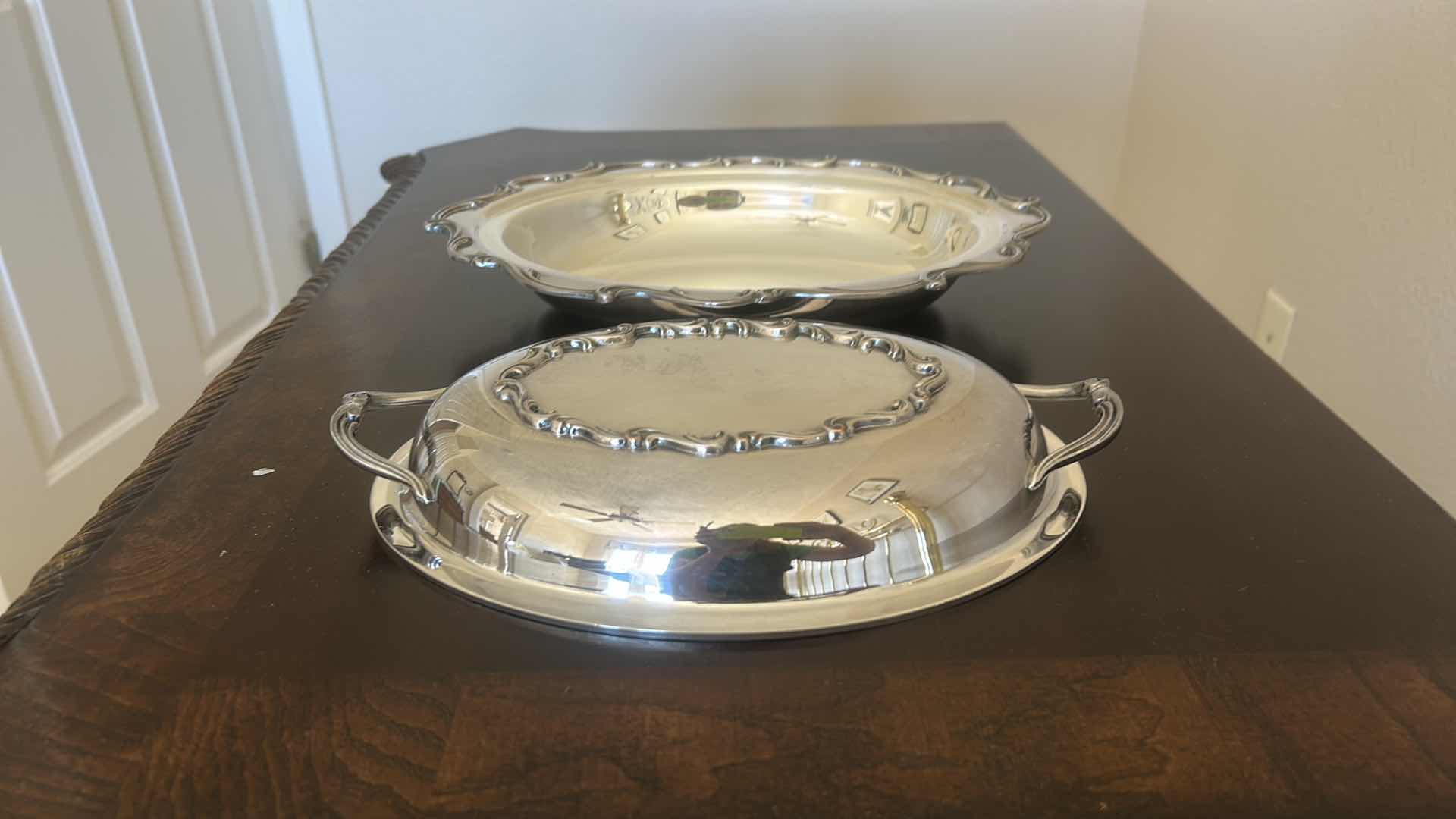 Photo 1 of INTERNATIONAL SILVER COMPANY SILVER PLATED SERVING DISH WITH LID 12” x H9 1/2”