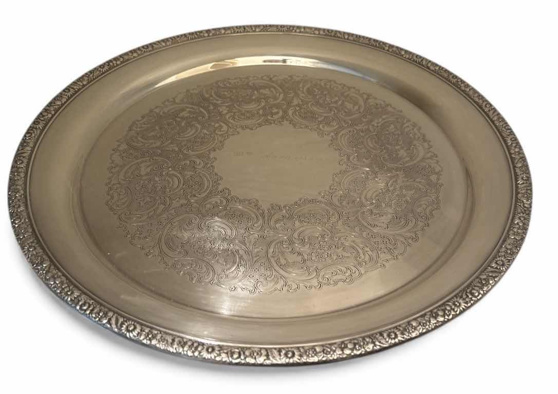Photo 1 of GORHAM 14” SILVER 30TH ANNIVERSARY PLATE/TRAY