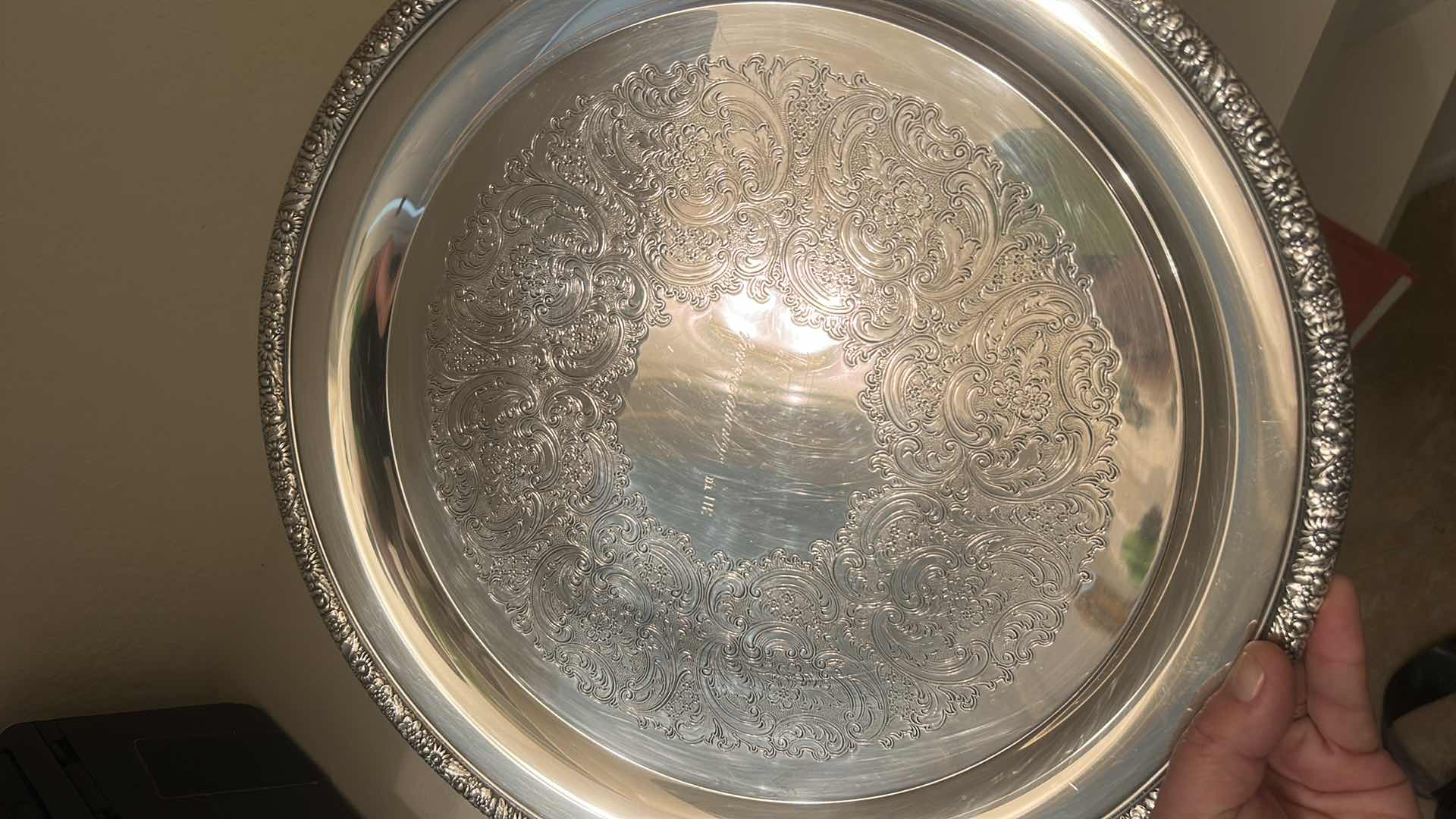 Photo 1 of GORHAM 14” SILVER 30TH ANNIVERSARY PLATE/TRAY