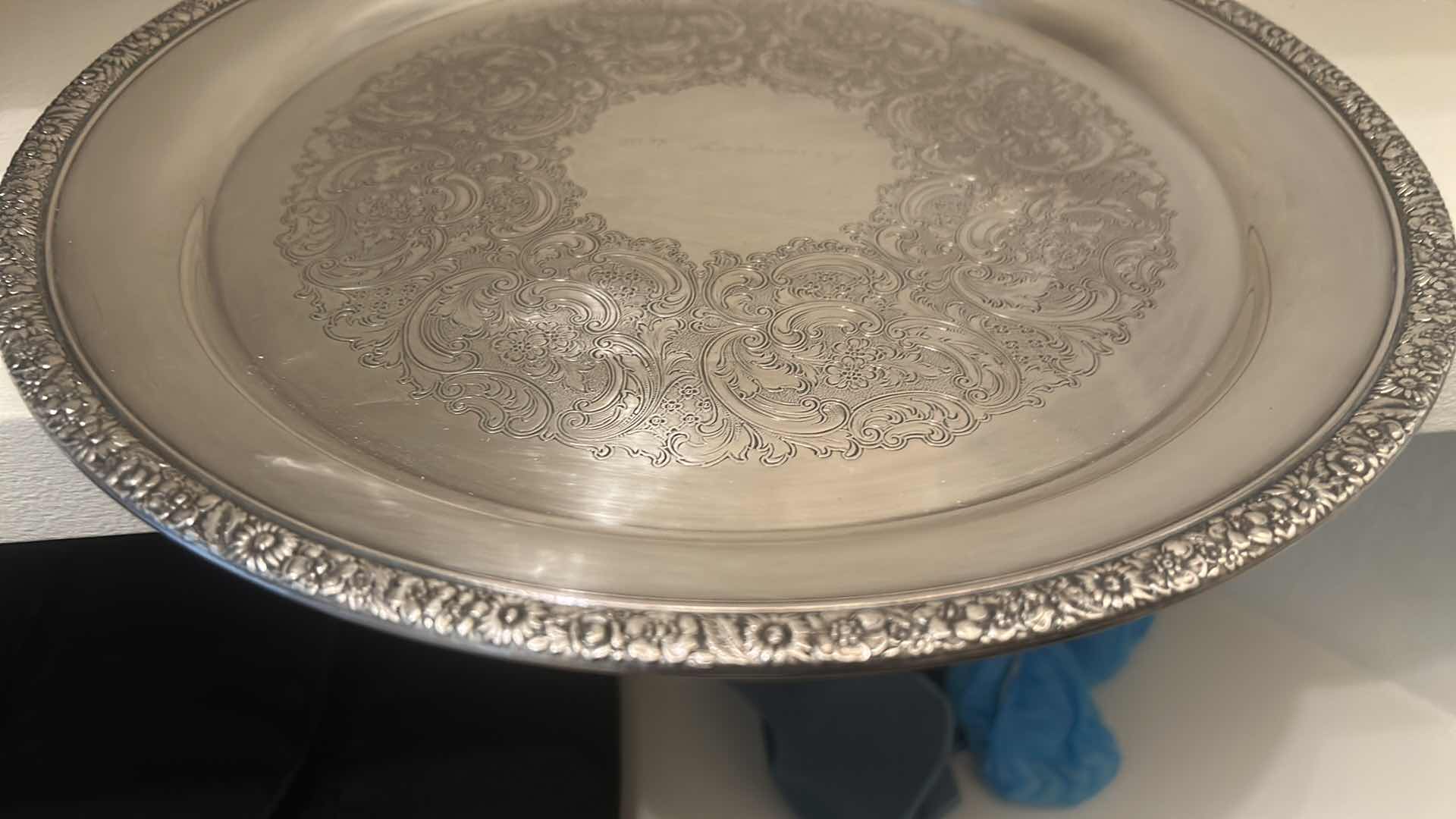 Photo 1 of GORHAM 14” SILVER 30TH ANNIVERSARY PLATE/TRAY