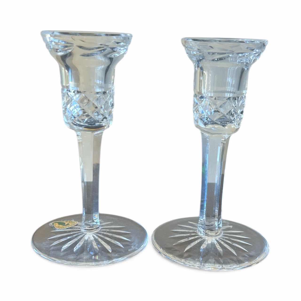 Photo 1 of 2 WATERFORD CRYSTAL LISMORE CANDLEHOLDERS H6”
