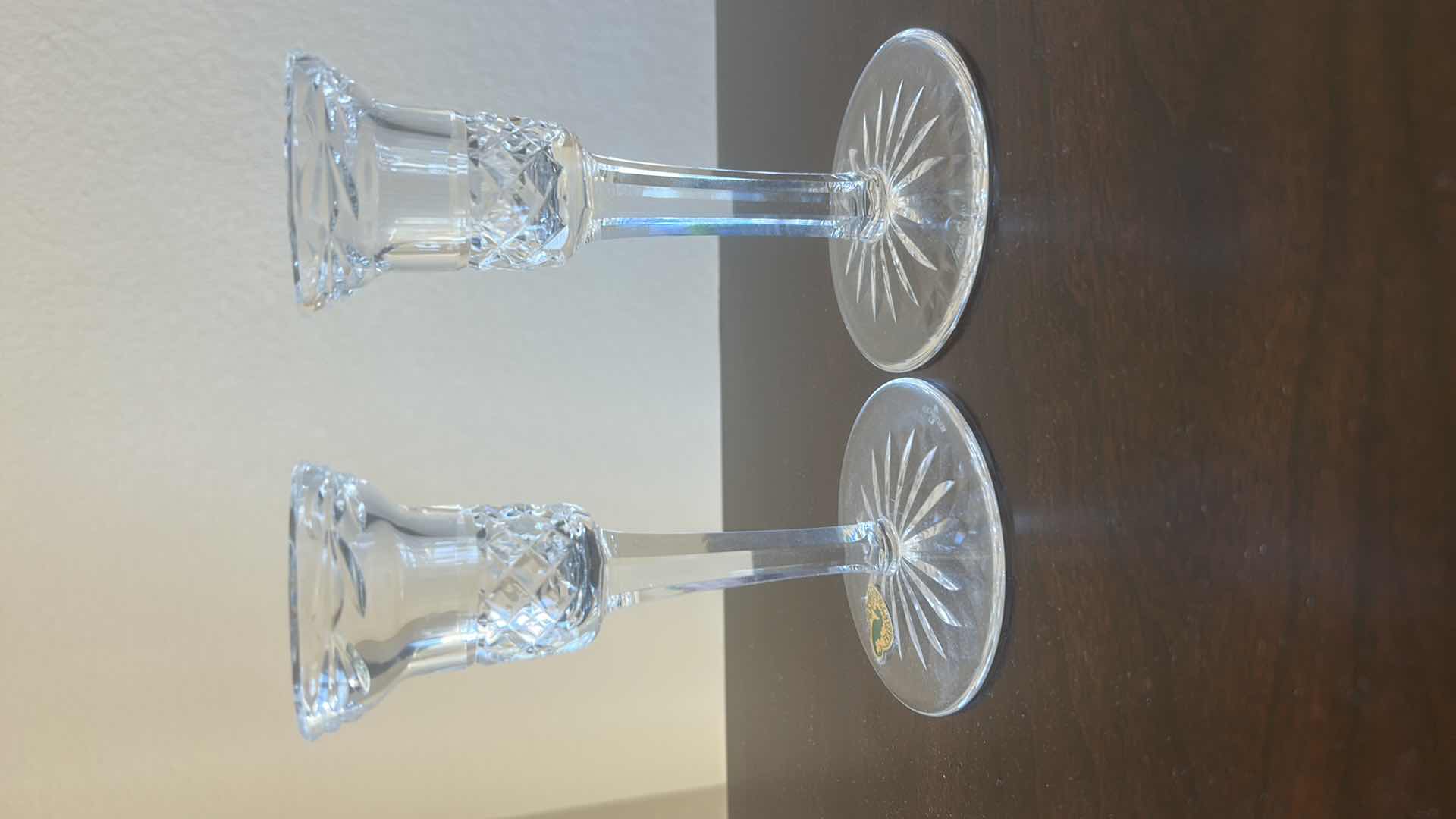 Photo 1 of 2 WATERFORD CRYSTAL LISMORE CANDLEHOLDERS H6”