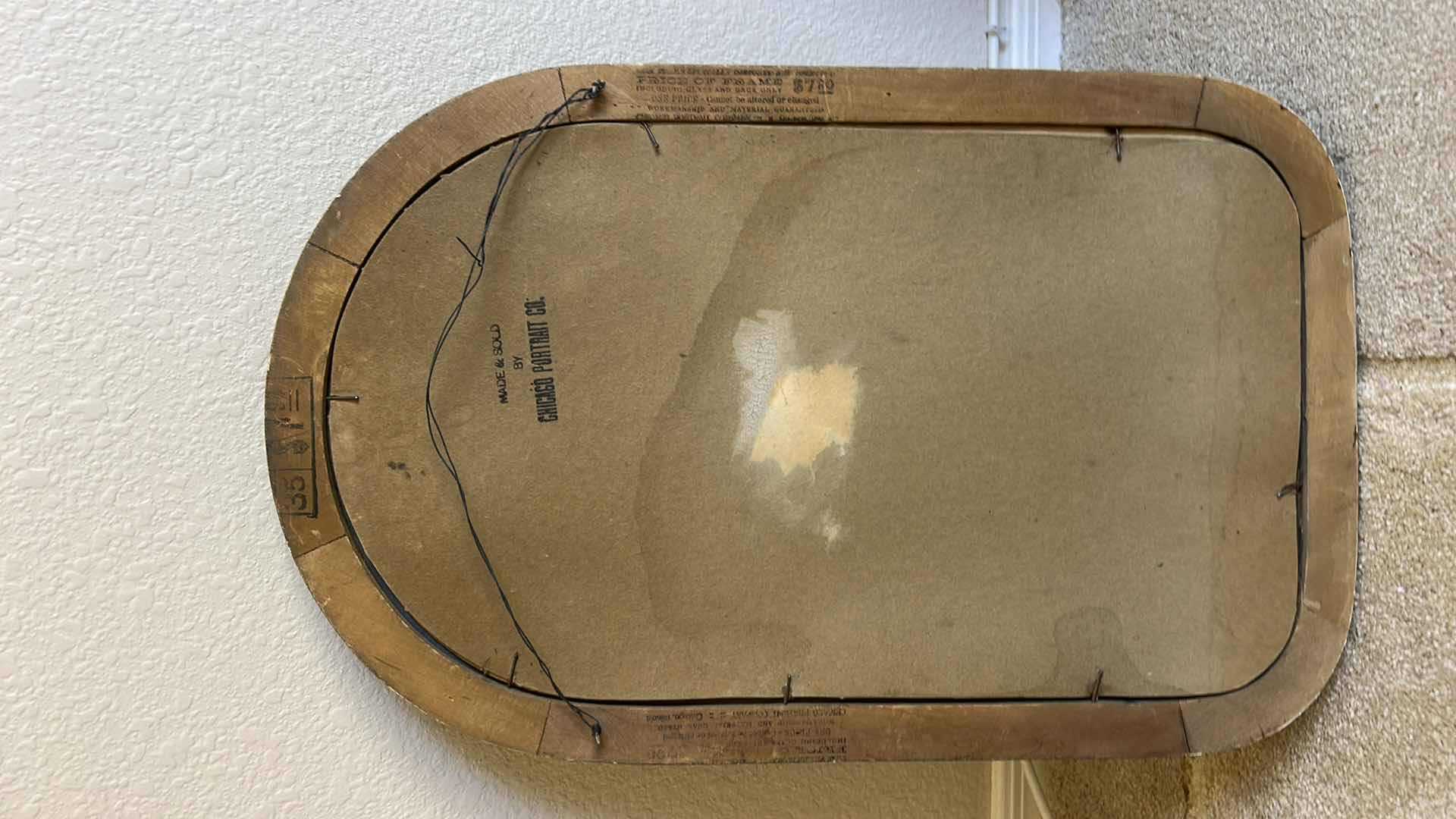 Photo 1 of VINTAGE CHICAGO WOOD FRAMED BUBBLE GLASS PORTRAIT WITH RAISED FLOWERS