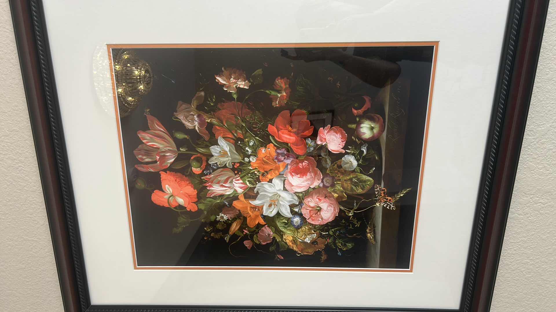 Photo 1 of WOOD FRAMED FLORAL STILL LIFE ARTWORK 28” x 33”