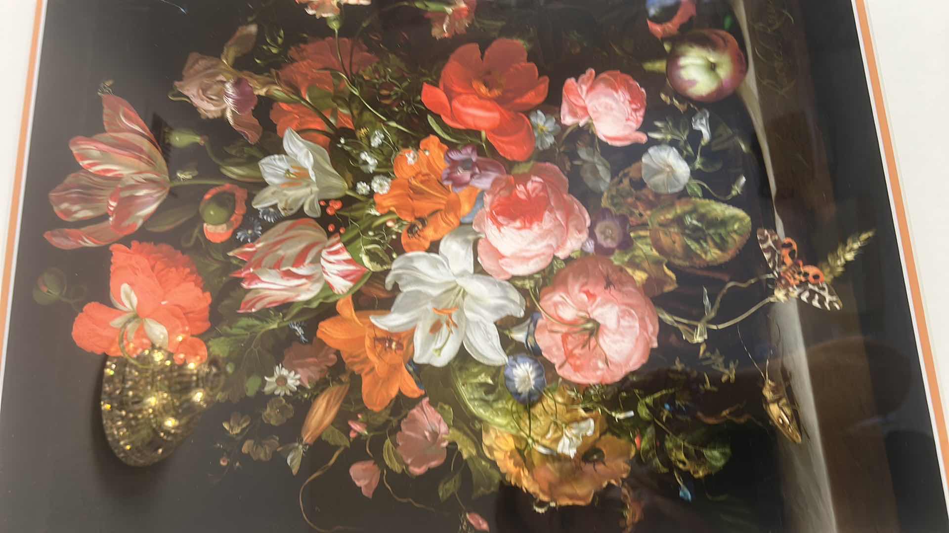 Photo 1 of WOOD FRAMED FLORAL STILL LIFE ARTWORK 28” x 33”