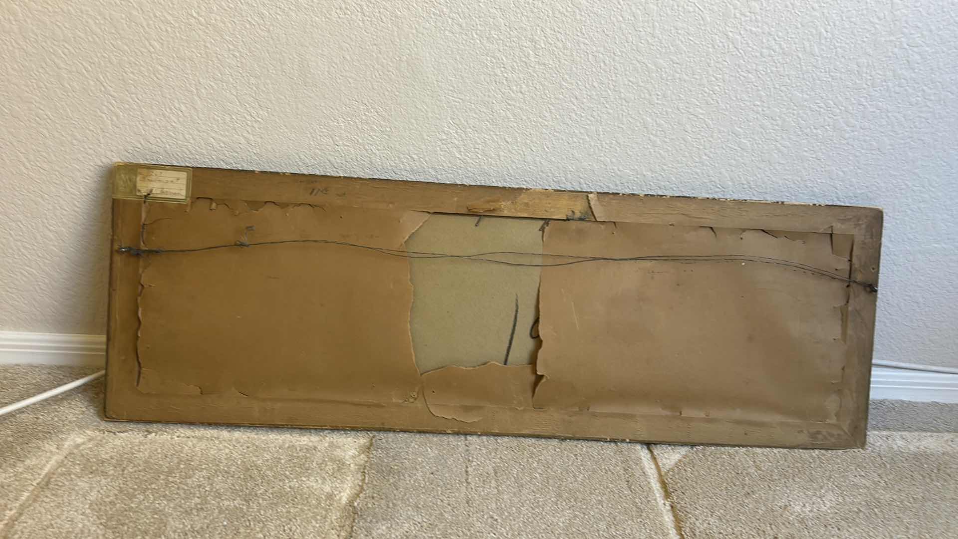 Photo 1 of VINTAGE WOOD FRAMED VOLCHROME PRINT  of Maxfield Parrish's "The Rubaiyat".  ARTWORK 33” x 11”.