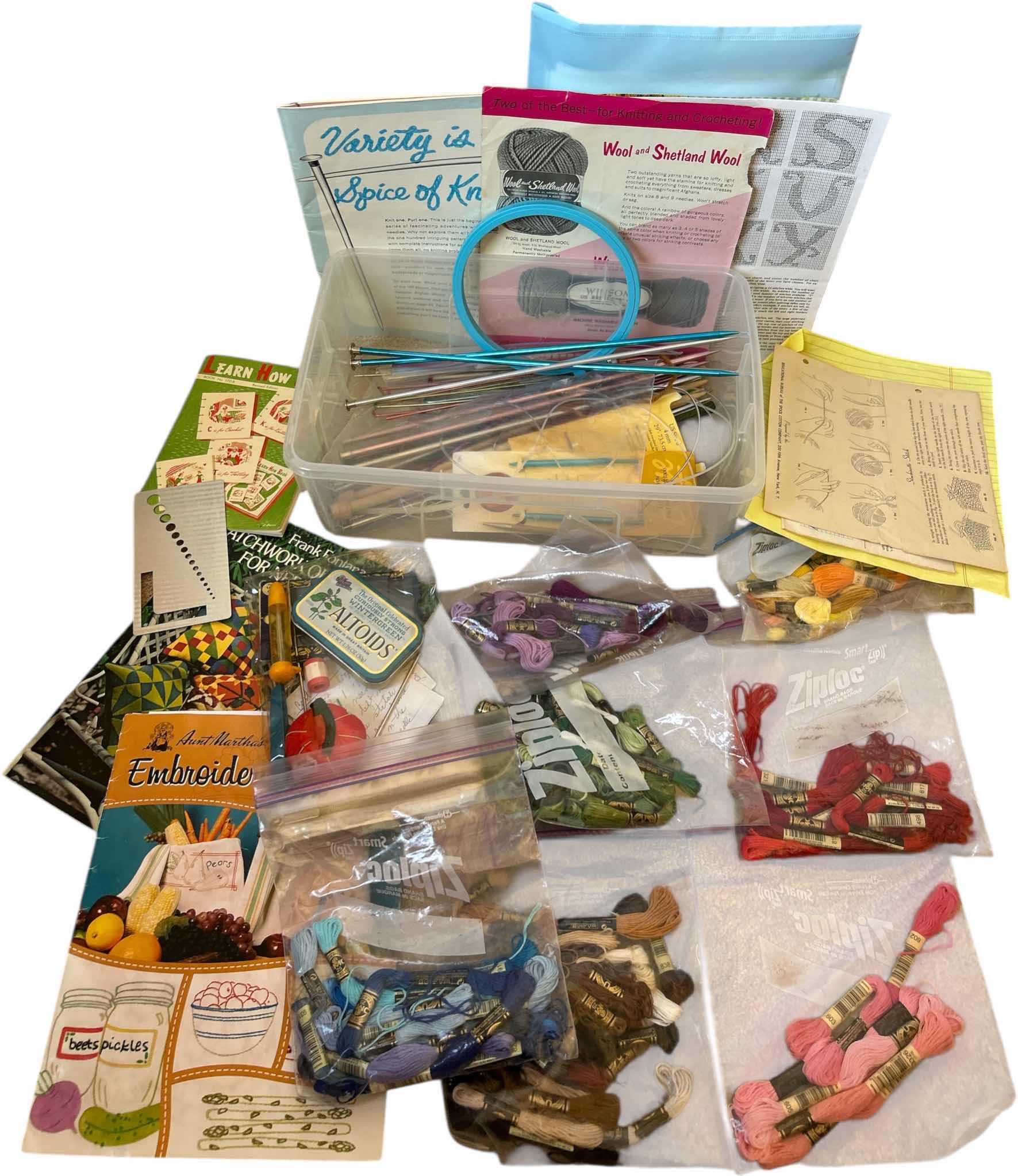 Photo 1 of EMBROIDERY, NEEDLEPOINT AND KNITTING SUPPLIES