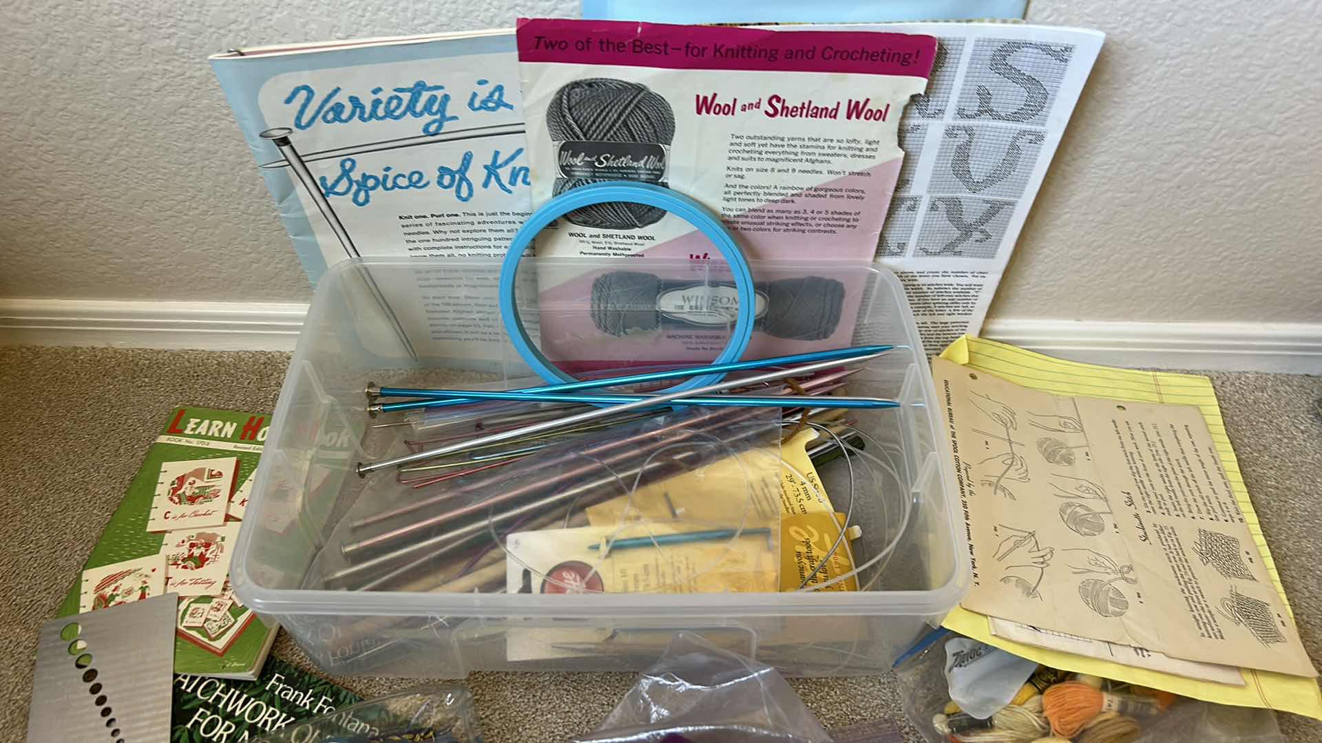 Photo 1 of EMBROIDERY, NEEDLEPOINT AND KNITTING SUPPLIES