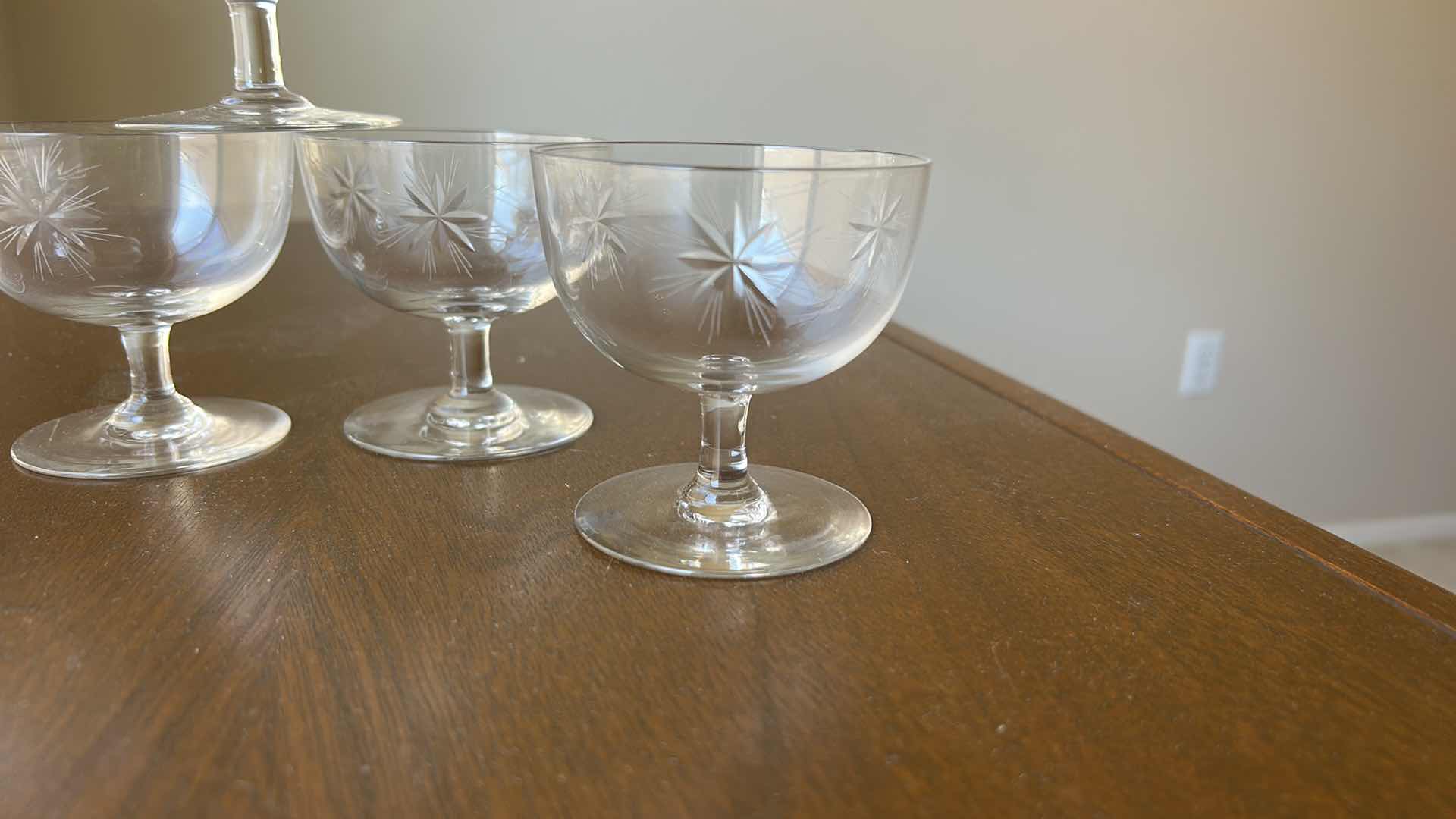 Photo 1 of 6 VINTAGE FOSTORIA STARBURST SHERBET GLASSES