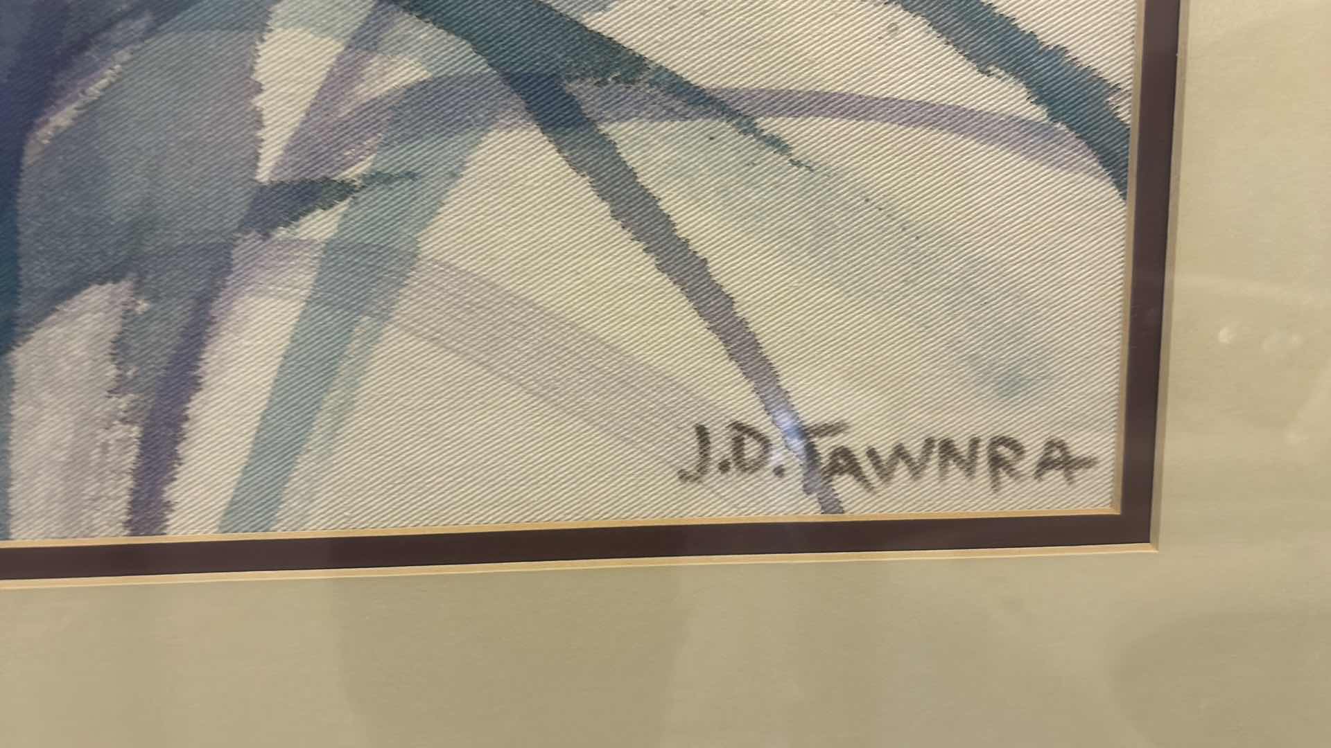 Photo 1 of FRAMED SIGNED PAINT ON CANVAS FLOWER ARTWORK BY J.D. TAWNRA 33 1/2“ x H39“