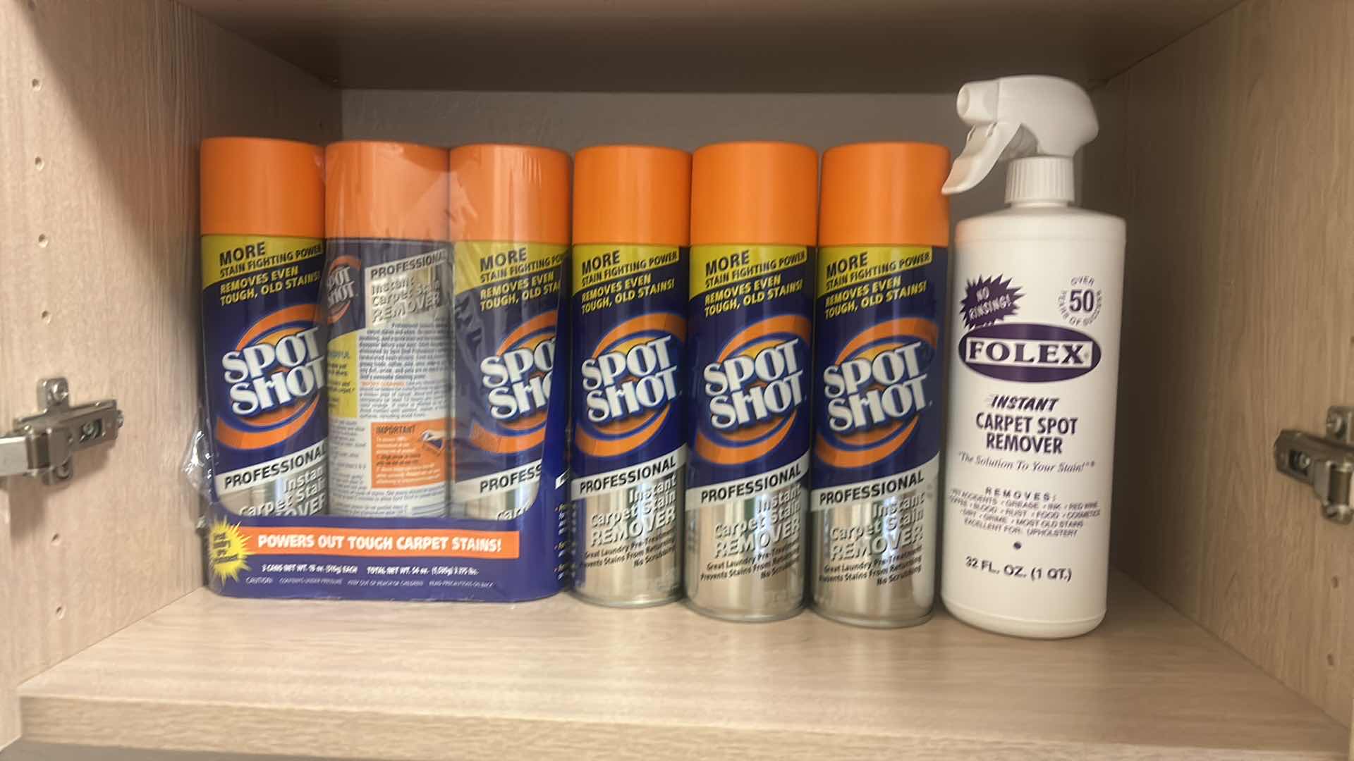 Photo 1 of CLEANING SUPPLIES IN CABINET