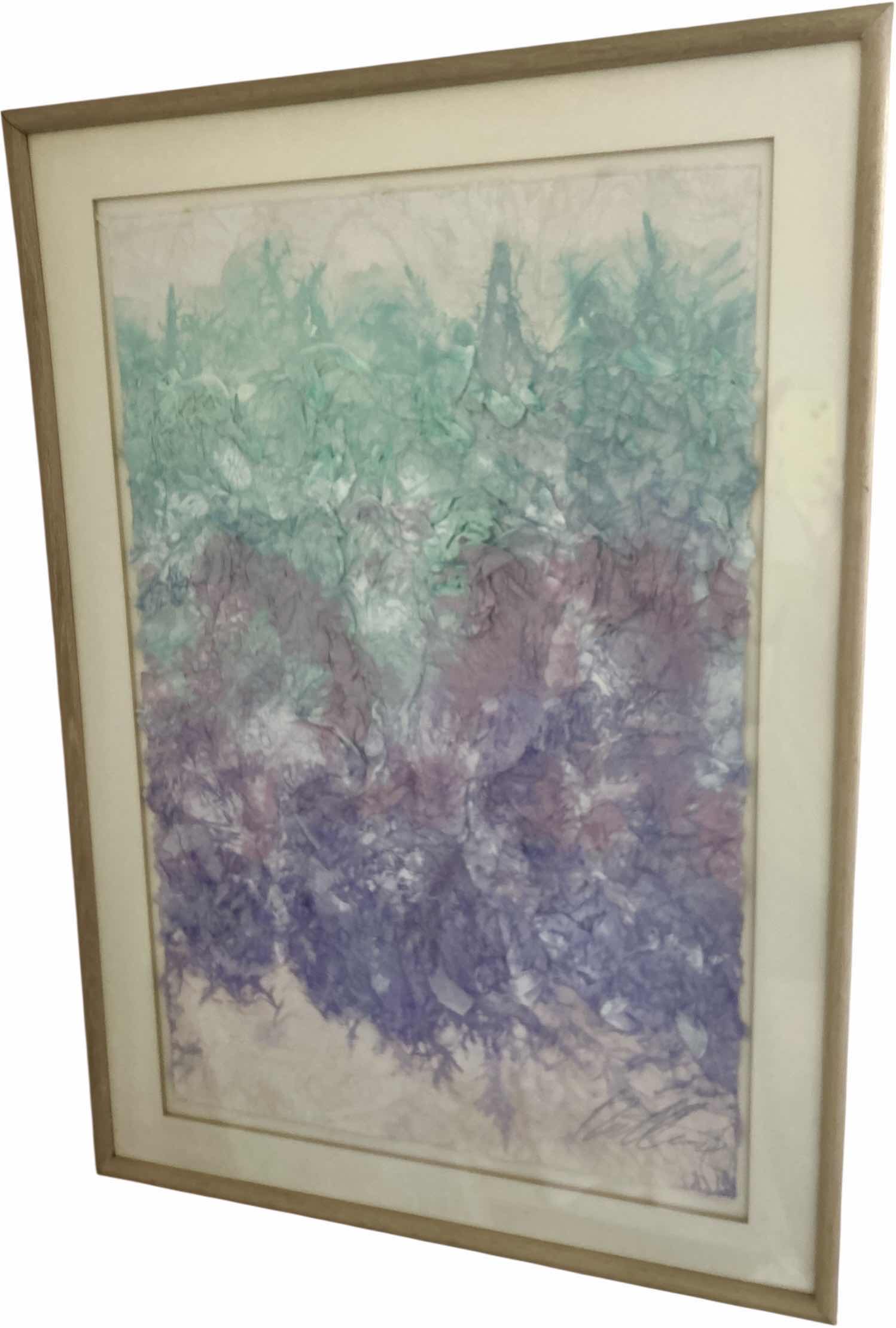 Photo 1 of WOOD FRAMED, RAISED PAPER SIGNED BUTLER WATERCOLOR SCULPTURE “WINTER CLOUDS” ARTWORK 29” x H41”