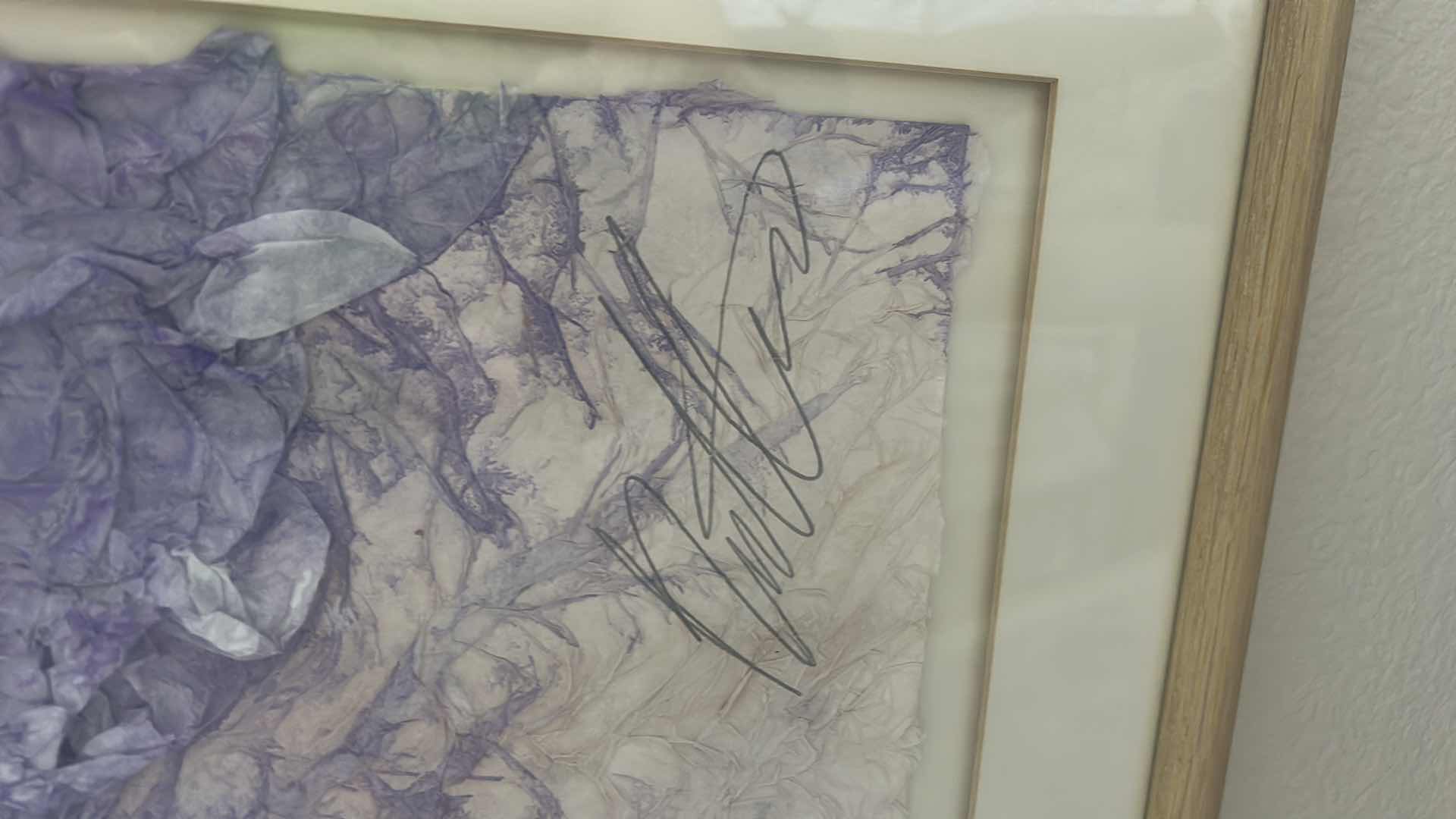 Photo 1 of WOOD FRAMED, RAISED PAPER SIGNED BUTLER WATERCOLOR SCULPTURE “WINTER CLOUDS” ARTWORK 29” x H41”