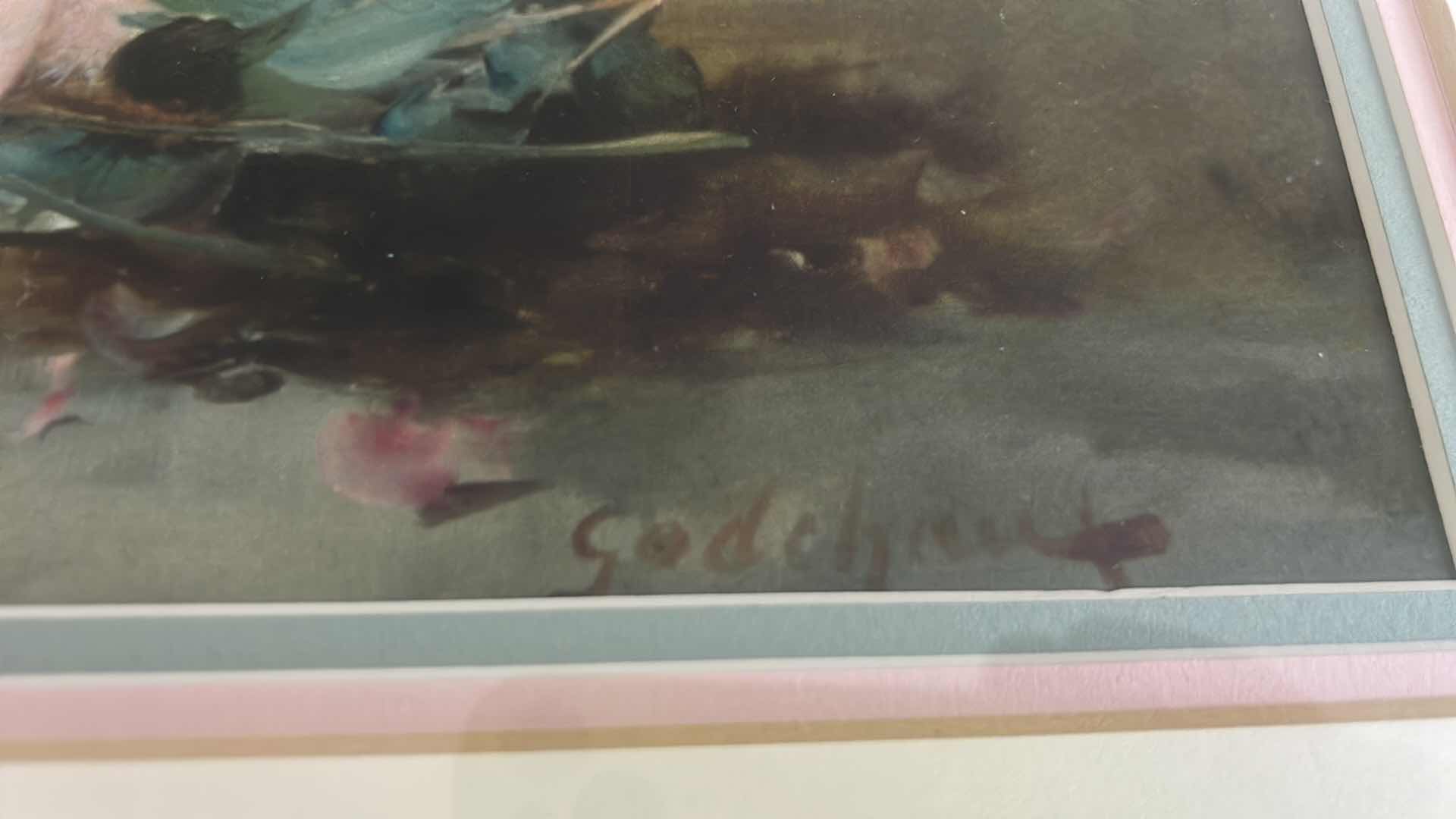 Photo 1 of SILVER FRAMED STILL LIFE FLORAL  “ROSES AND LILIES” SIGNED  ARTWORK $359 25” x H31”