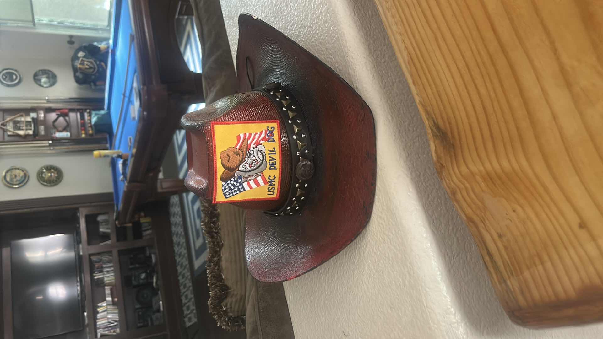 Photo 1 of HAND PAINTED CUSTOM STETSON USMC DEVIL DOG SIZE 7 1/8”