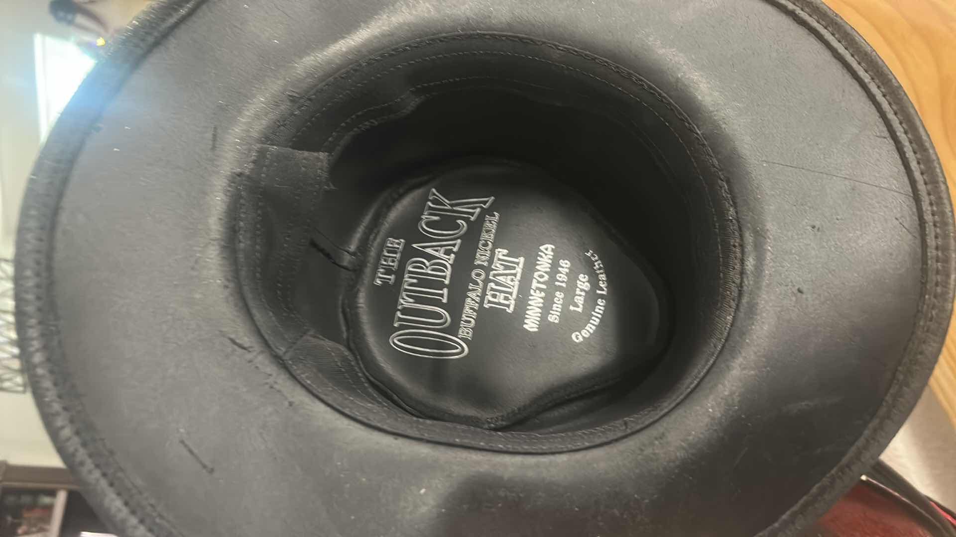 Photo 1 of 100% LEATHER “ THE OUTBACK” BUFFALO NICKEL HAT SIZE L