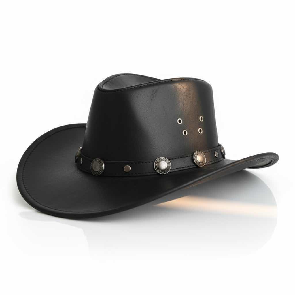 Photo 1 of 100% LEATHER “ THE OUTBACK” BUFFALO NICKEL HAT SIZE L