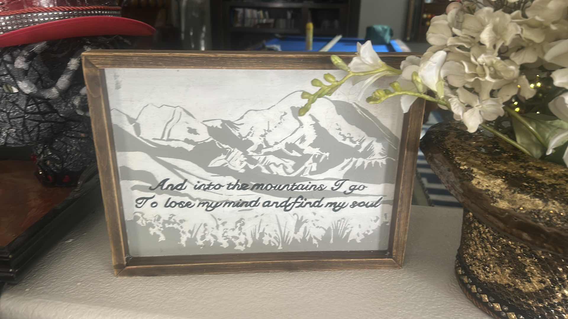 Photo 1 of CUSTOM DESIGNED HAT VASE AND PLAQUE 13.75” X H10 1/4”