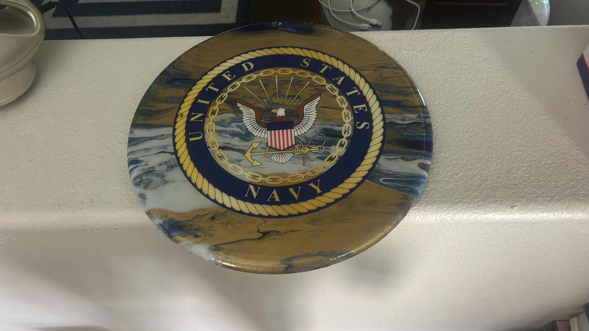 Photo 1 of HANDCRAFTED U.S. NAVY LAZY SUSAN 16”