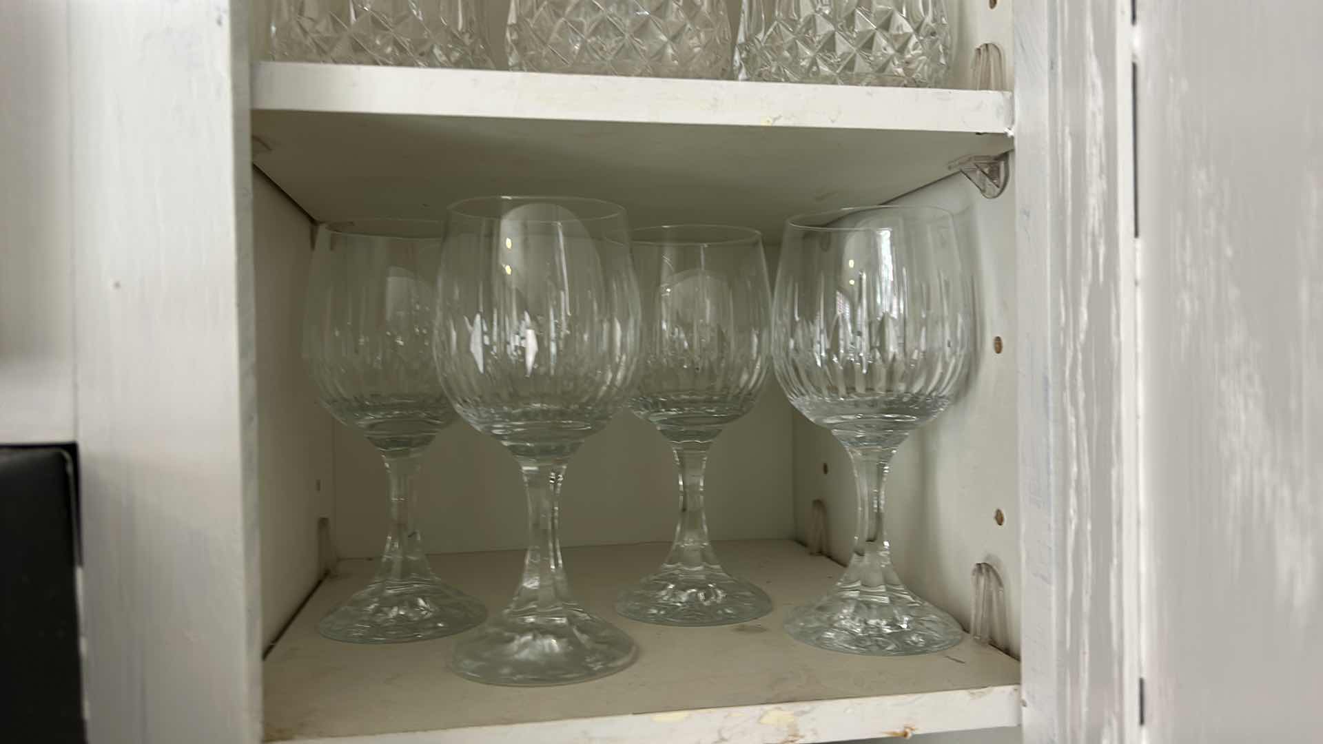 Photo 1 of CONTENTS OF CABINET - CRYSTAL STEMWARE AND MORE