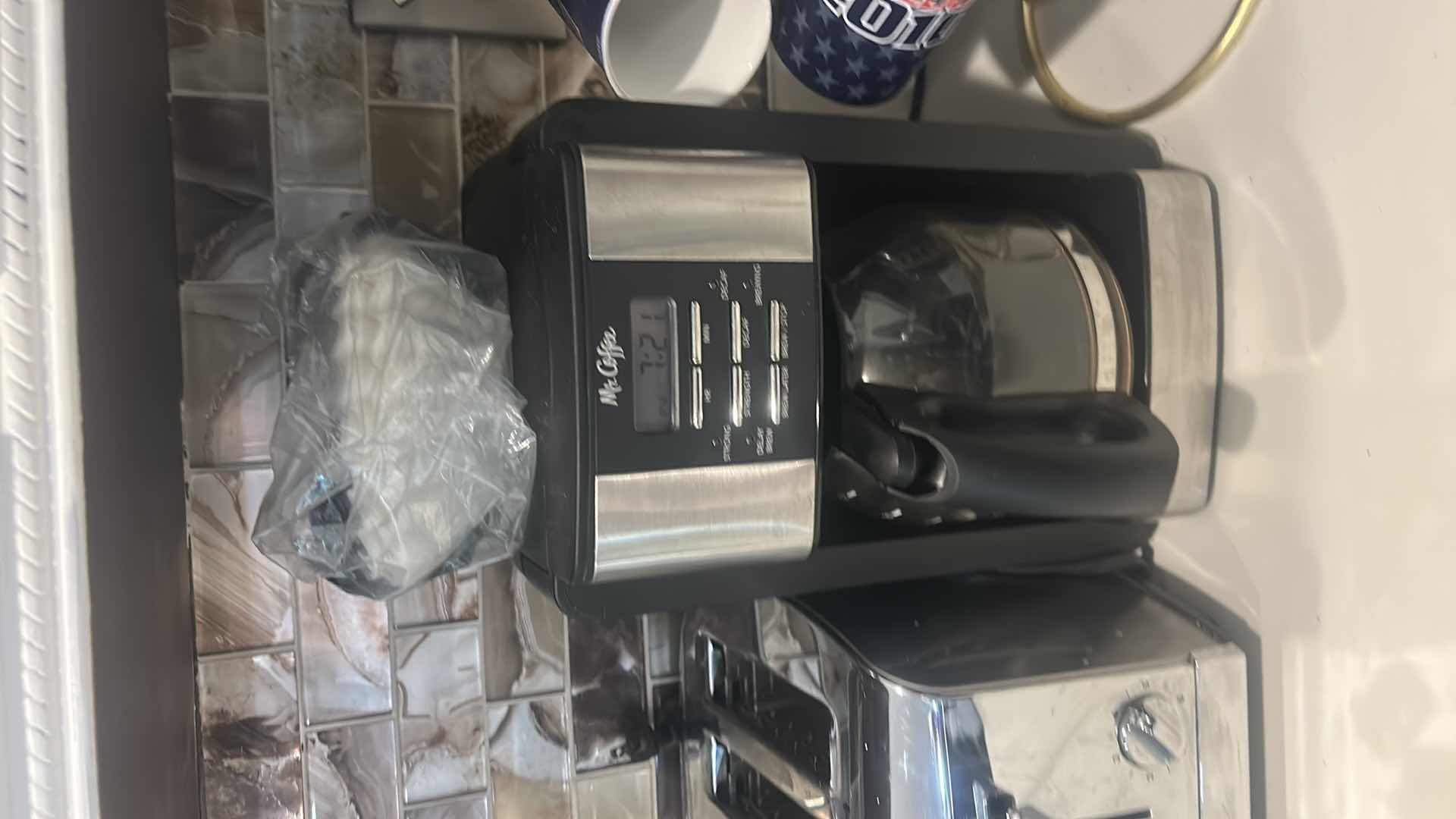 Photo 1 of KRUPS TOASTER, MR COFFEE MAKER, COFFEE MUGS WITH STAND AND COFFEE BEANS