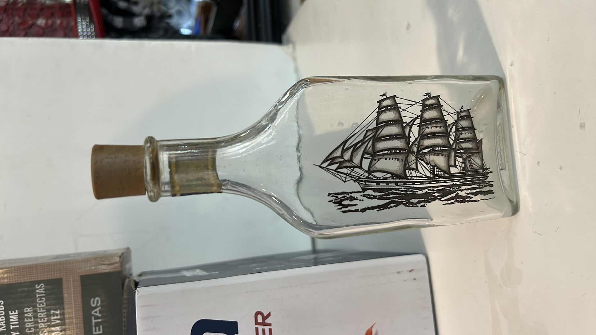 Photo 1 of 3 KITCHEN ITEMS AND GLASS BOTTLE