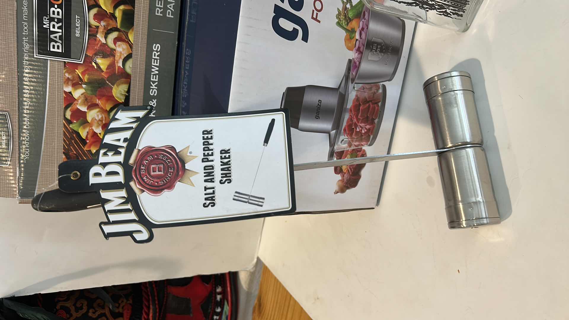 Photo 1 of 3 KITCHEN ITEMS AND GLASS BOTTLE