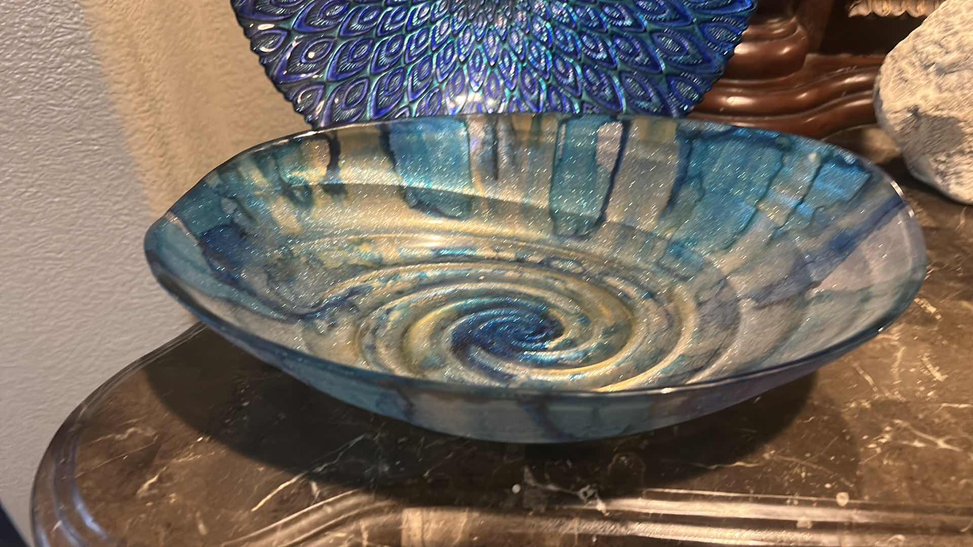 Photo 1 of OCEAN THEMED DECOR - GLASS BOWLS (ROUND 12.5”) SHELL FOSSIL STATUE, SHELLS, STARFISH