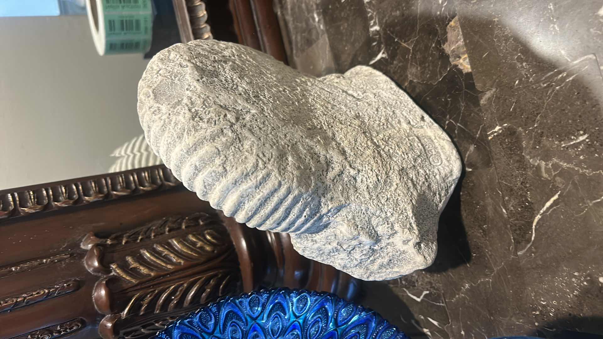 Photo 1 of OCEAN THEMED DECOR - GLASS BOWLS (ROUND 12.5”) SHELL FOSSIL STATUE, SHELLS, STARFISH