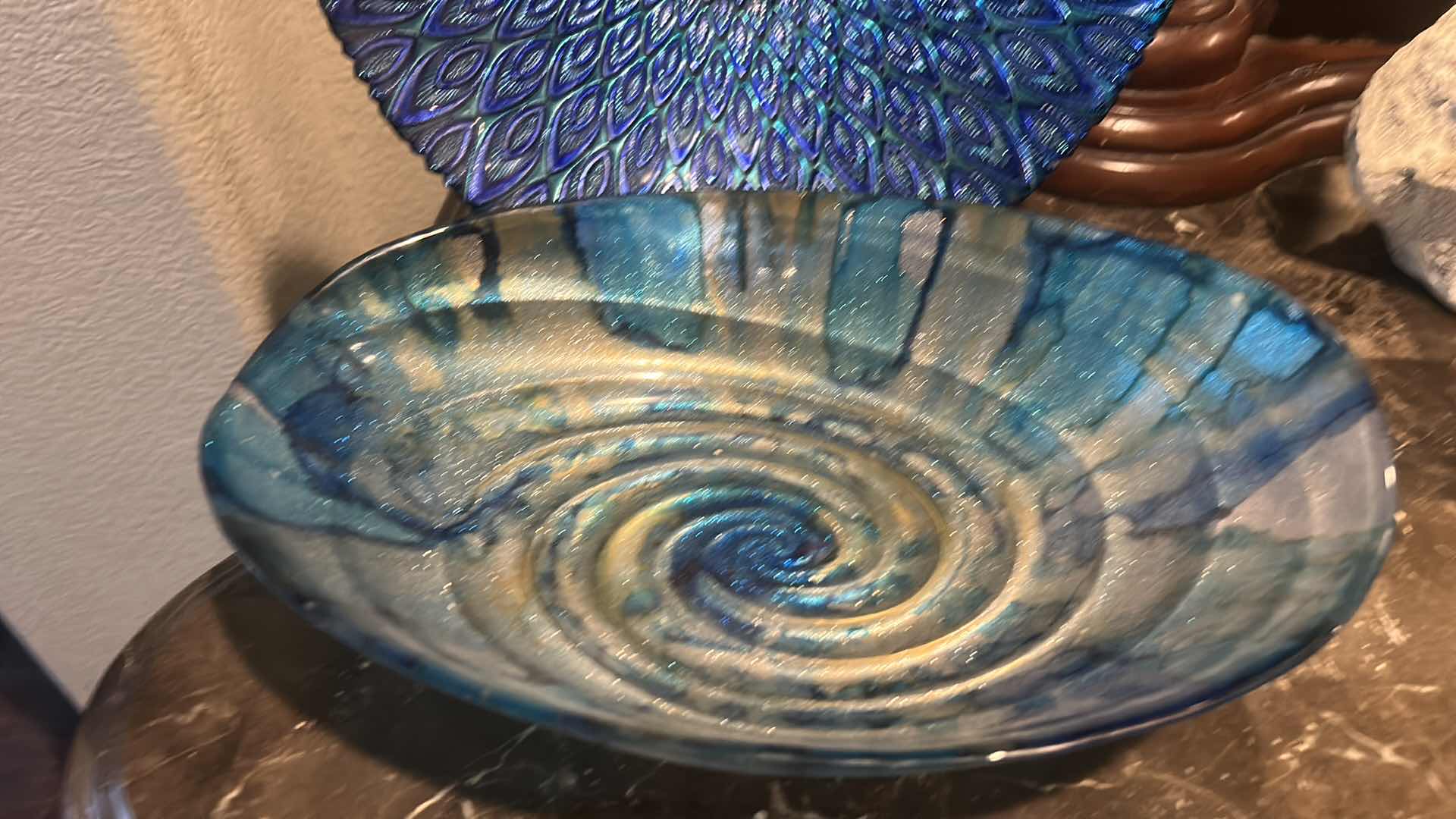 Photo 1 of OCEAN THEMED DECOR - GLASS BOWLS (ROUND 12.5”) SHELL FOSSIL STATUE, SHELLS, STARFISH