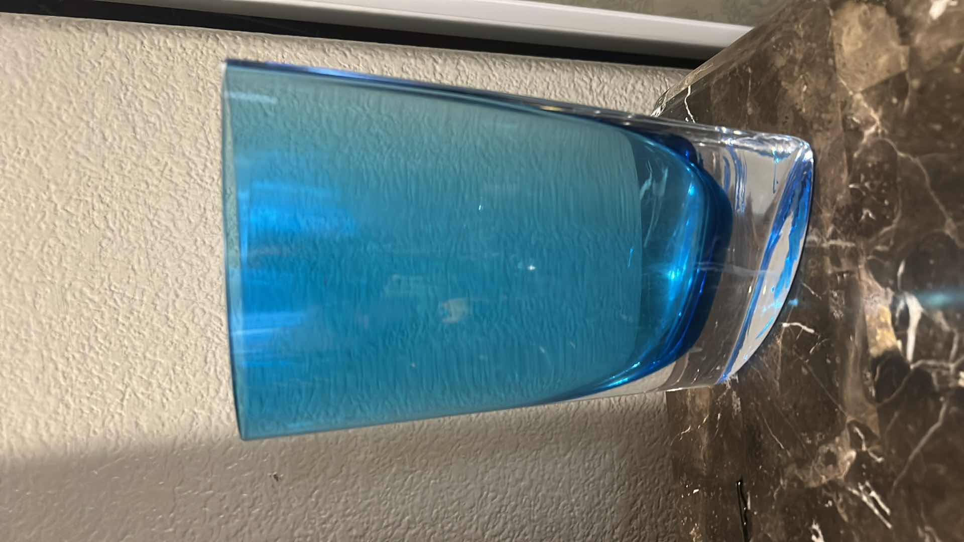 Photo 1 of 2 BLUE GLASS VASES H8.5”