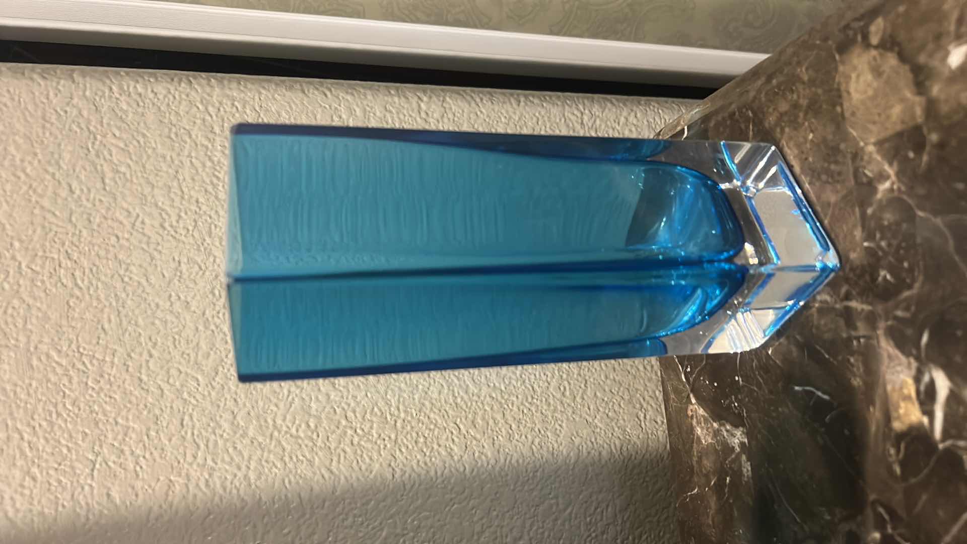 Photo 1 of 2 BLUE GLASS VASES H8.5”