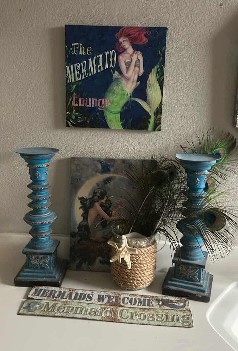 Photo 1 of MERMAID DECOR MERMAID WITH MOON LIGHTS UP WITH BATTERIES 11” x 15”