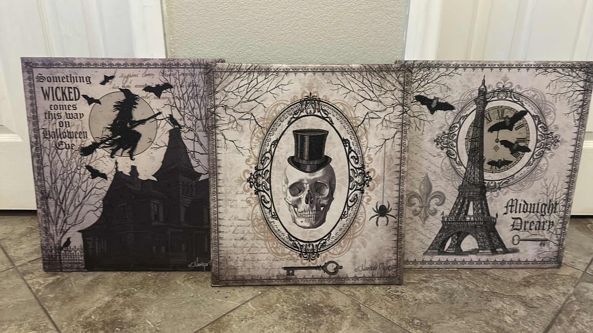 Photo 2 of 3 HEATHER MYERS STRETCHED CANVAS HALLOWEEN ARTWORK 16” x H18”