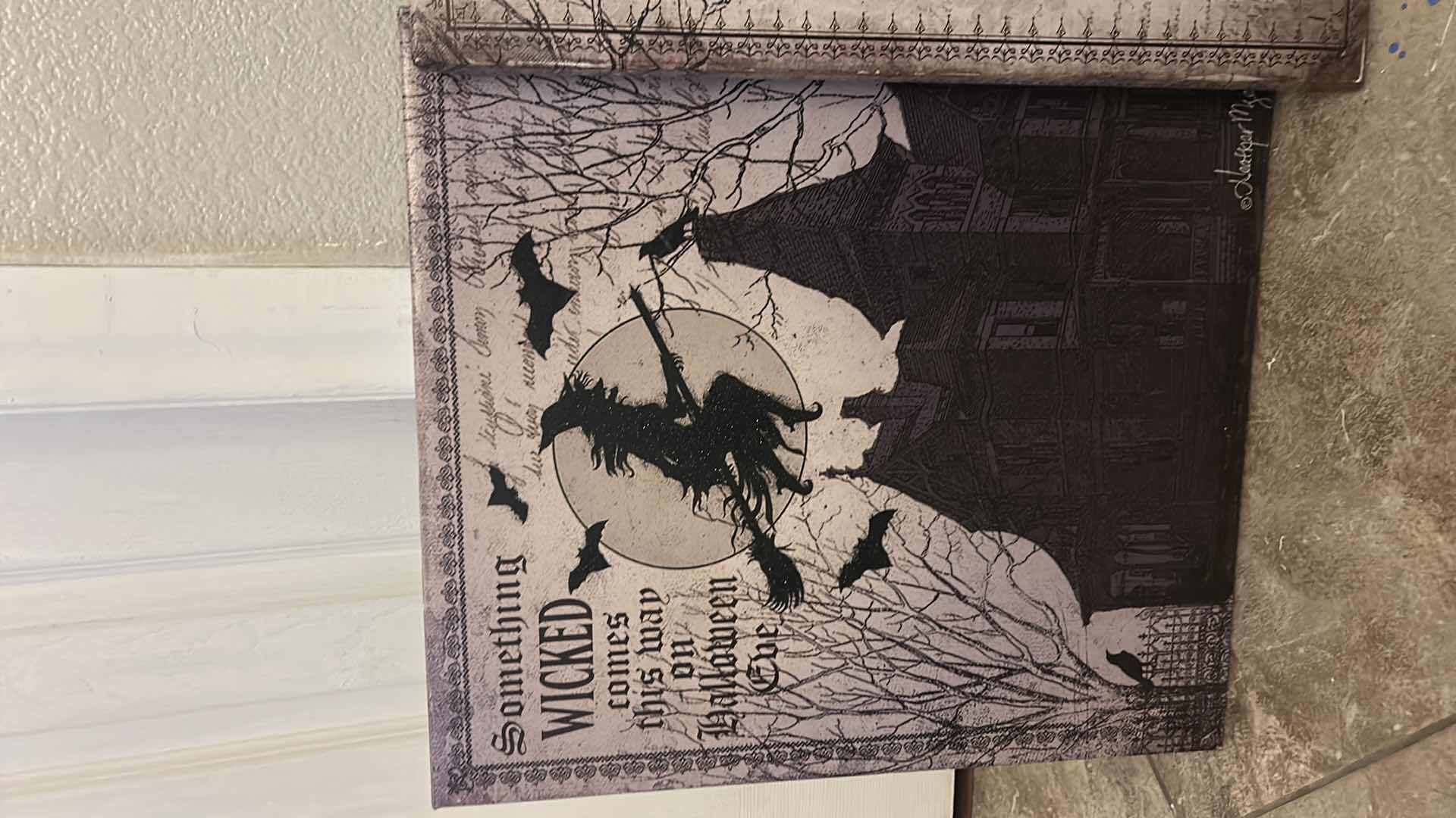 Photo 5 of 3 HEATHER MYERS STRETCHED CANVAS HALLOWEEN ARTWORK 16” x H18”