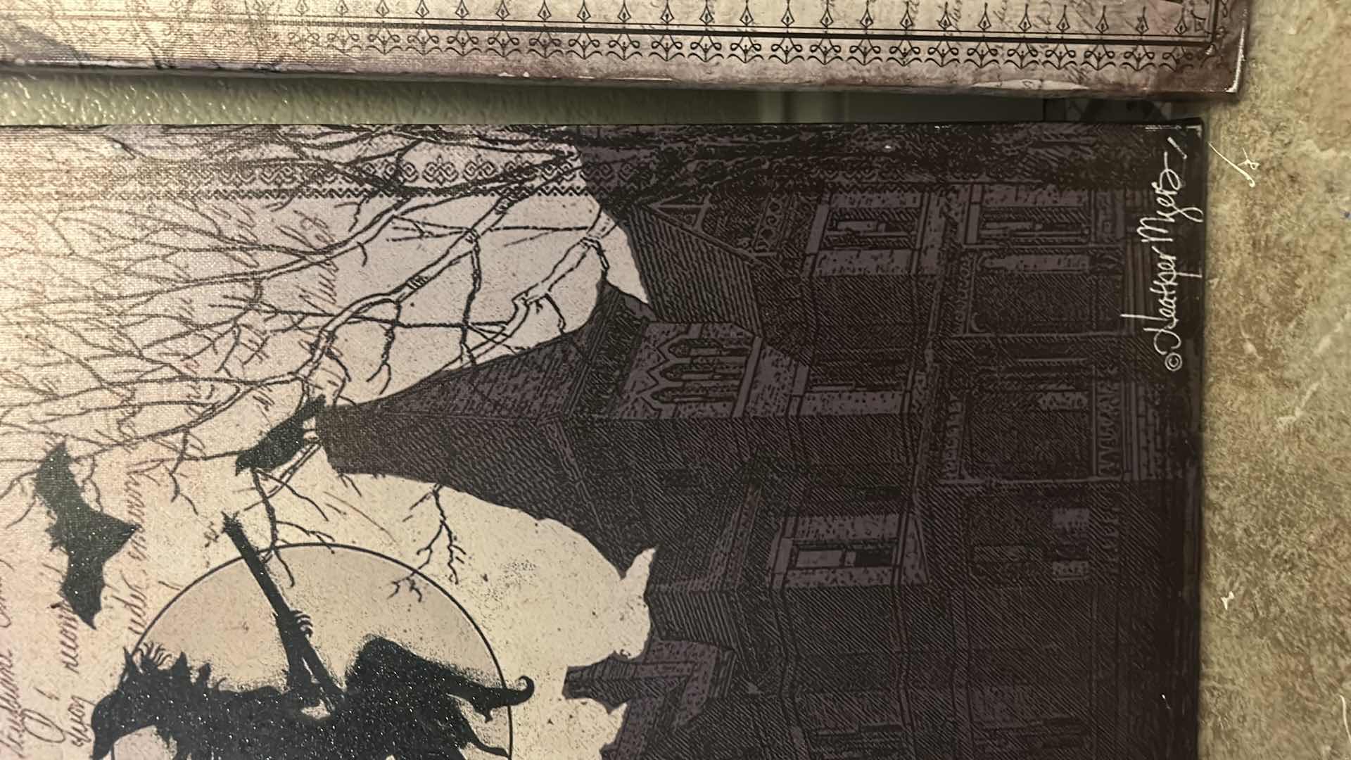 Photo 6 of 3 HEATHER MYERS STRETCHED CANVAS HALLOWEEN ARTWORK 16” x H18”