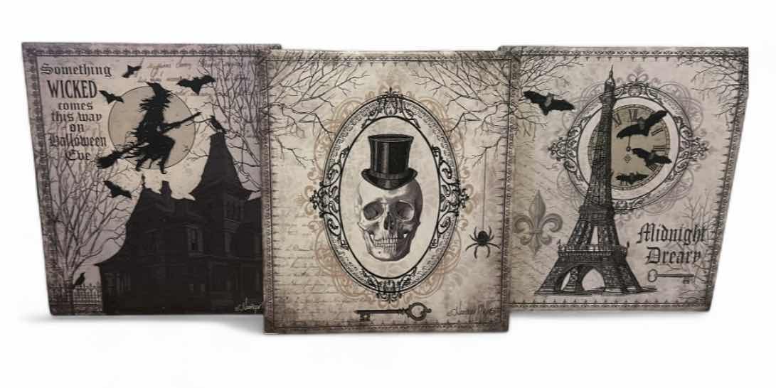 Photo 1 of 3 HEATHER MYERS STRETCHED CANVAS HALLOWEEN ARTWORK 16” x H18”